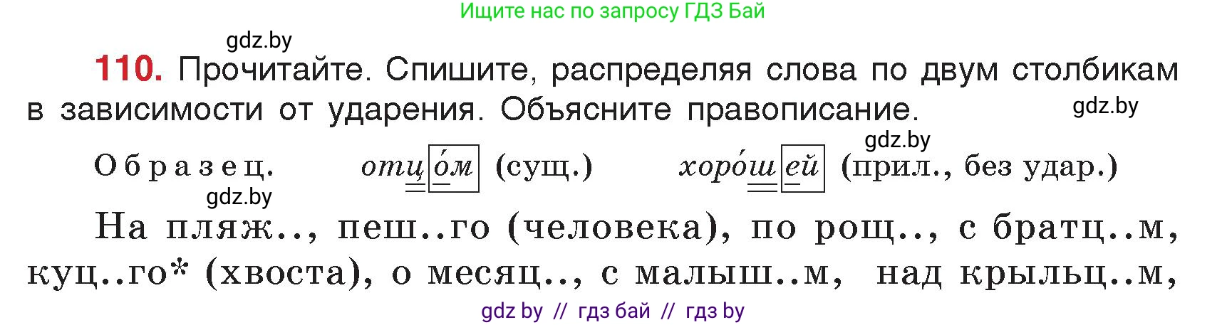 Русский язык, 5 класс Учебник, авторы: Мурина Лариса Александровна, Игнатович Татьяна Владимировна, Жадейко Жанна Фёдоровна, издательство Академия образования, Минск, 2025, голубого цвета, Часть 2, страница 59, номер 110, Условие