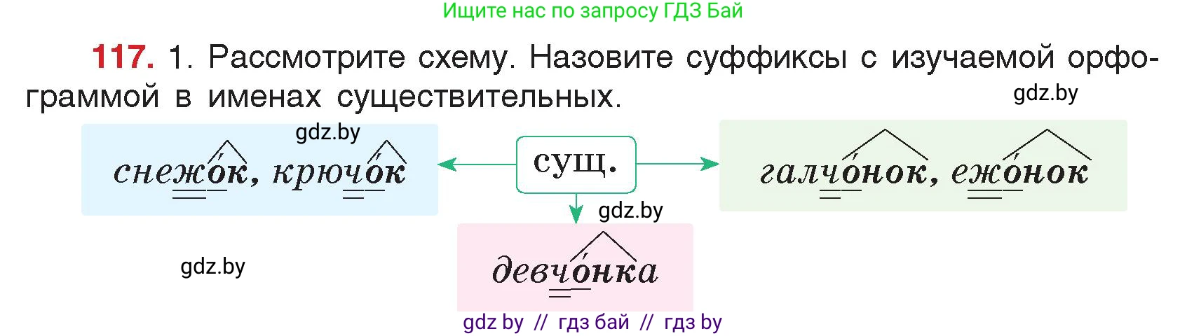 Русский язык, 5 класс Учебник, авторы: Мурина Лариса Александровна, Игнатович Татьяна Владимировна, Жадейко Жанна Фёдоровна, издательство Академия образования, Минск, 2025, голубого цвета, Часть 2, страница 62, номер 117, Условие