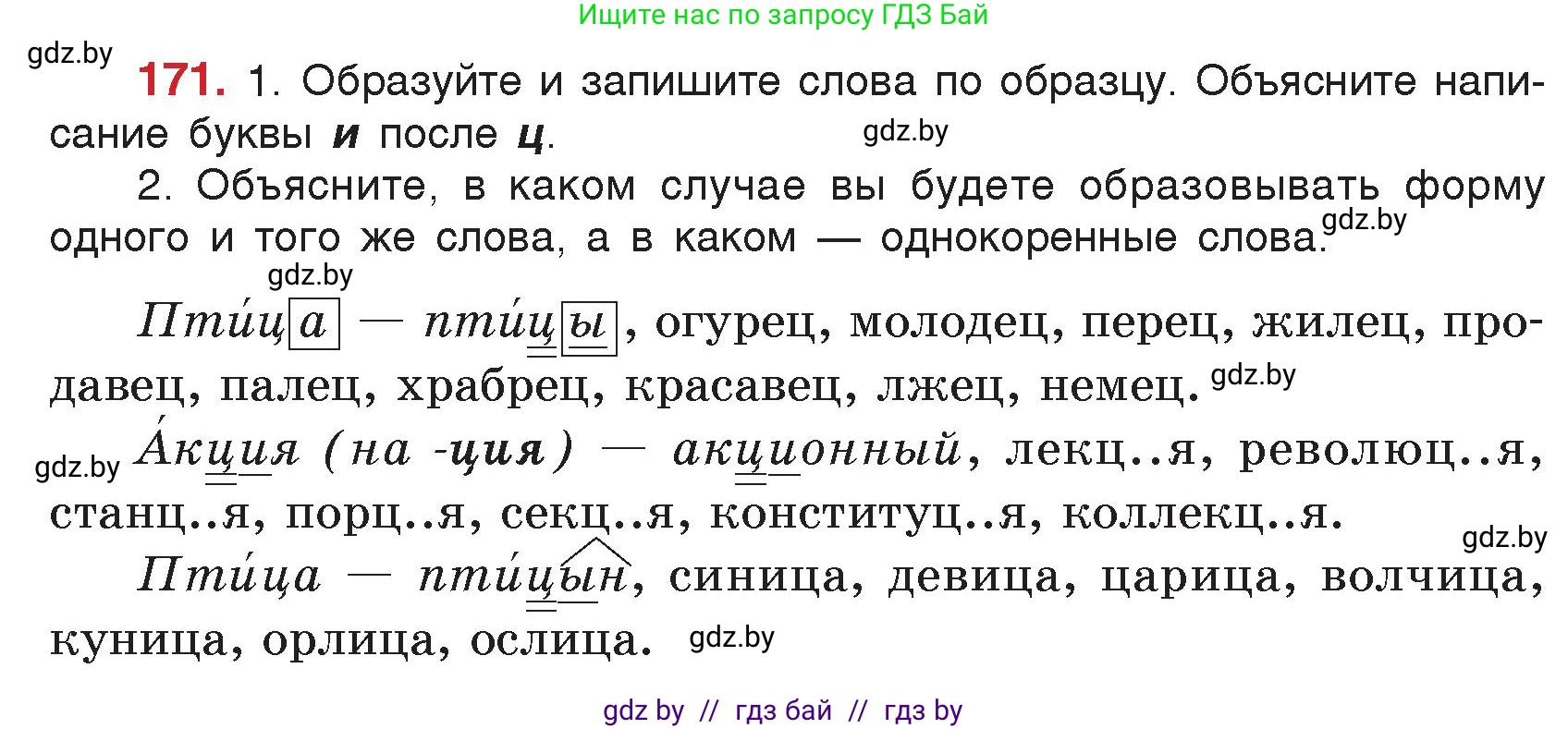 Русский язык, 5 класс Учебник, авторы: Мурина Лариса Александровна, Игнатович Татьяна Владимировна, Жадейко Жанна Фёдоровна, издательство Академия образования, Минск, 2025, голубого цвета, Часть 2, страница 87, номер 171, Условие