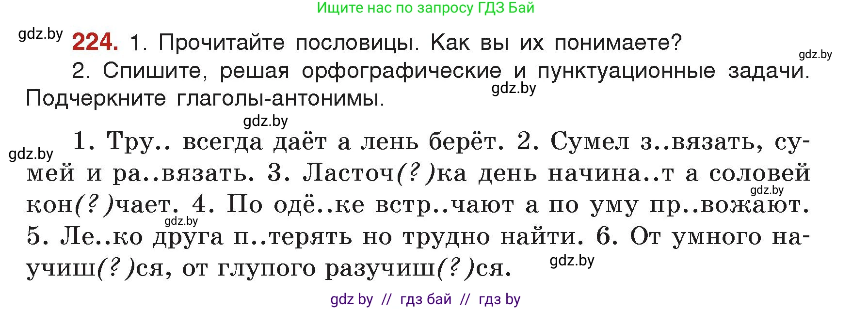 Русский язык, 5 класс Учебник, авторы: Мурина Лариса Александровна, Игнатович Татьяна Владимировна, Жадейко Жанна Фёдоровна, издательство Академия образования, Минск, 2025, голубого цвета, Часть 2, страница 111, номер 224, Условие