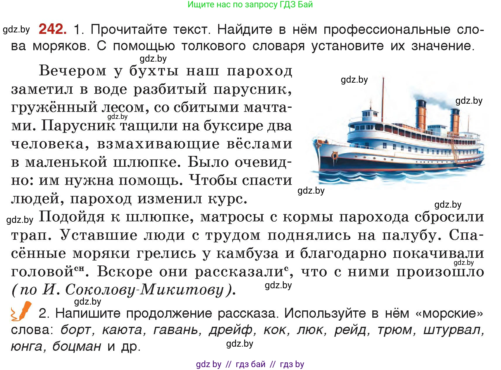 Русский язык, 5 класс Учебник, авторы: Мурина Лариса Александровна, Игнатович Татьяна Владимировна, Жадейко Жанна Фёдоровна, издательство Академия образования, Минск, 2025, голубого цвета, Часть 2, страница 119, номер 242, Условие