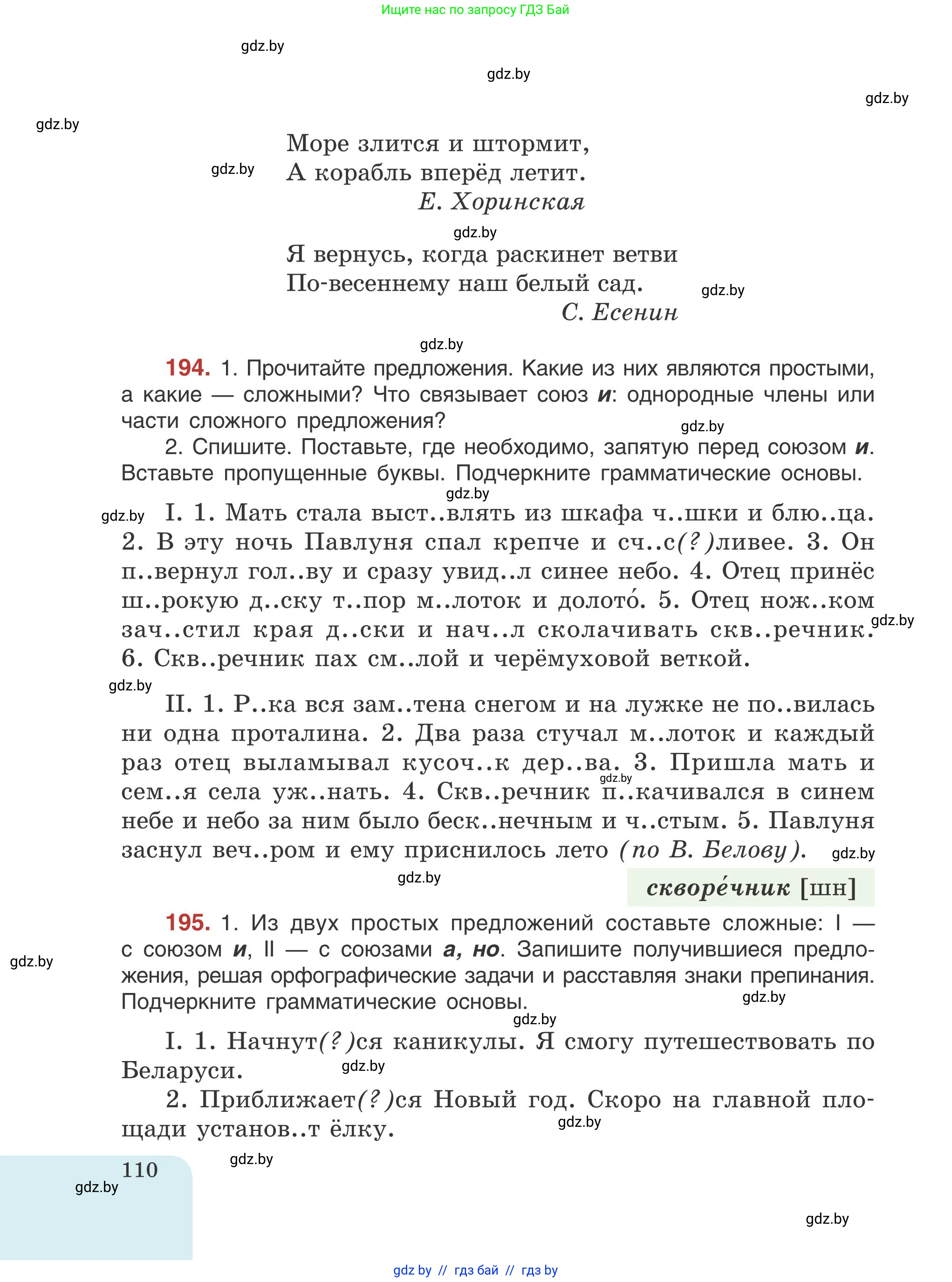 Русский язык, 5 класс Учебник, авторы: Мурина Лариса Александровна, Игнатович Татьяна Владимировна, Жадейко Жанна Фёдоровна, издательство Академия образования, Минск, 2025, голубого цвета, Часть 1, страница 110