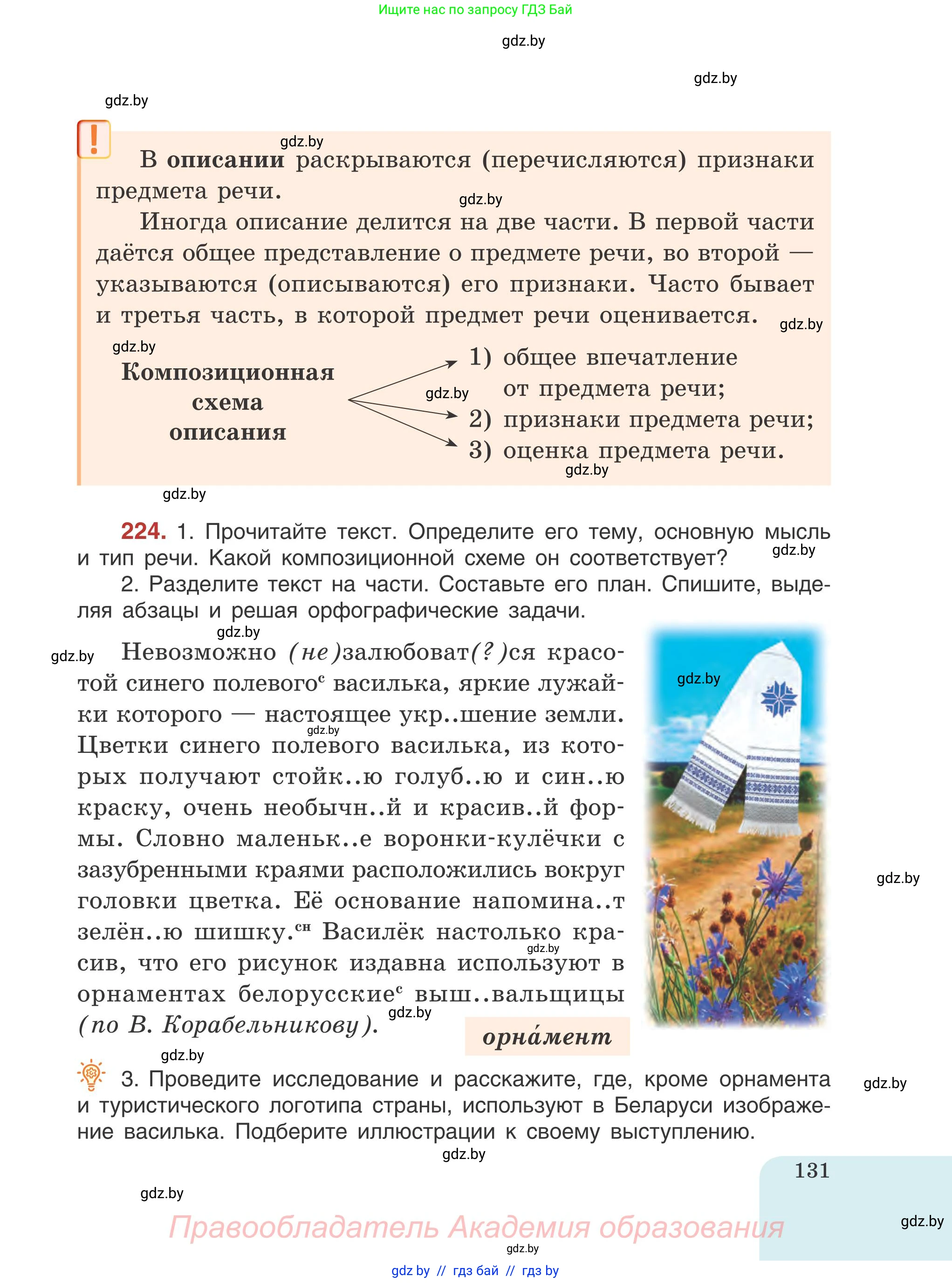 Русский язык, 5 класс Учебник, авторы: Мурина Лариса Александровна, Игнатович Татьяна Владимировна, Жадейко Жанна Фёдоровна, издательство Академия образования, Минск, 2025, голубого цвета, Часть 1, страница 131
