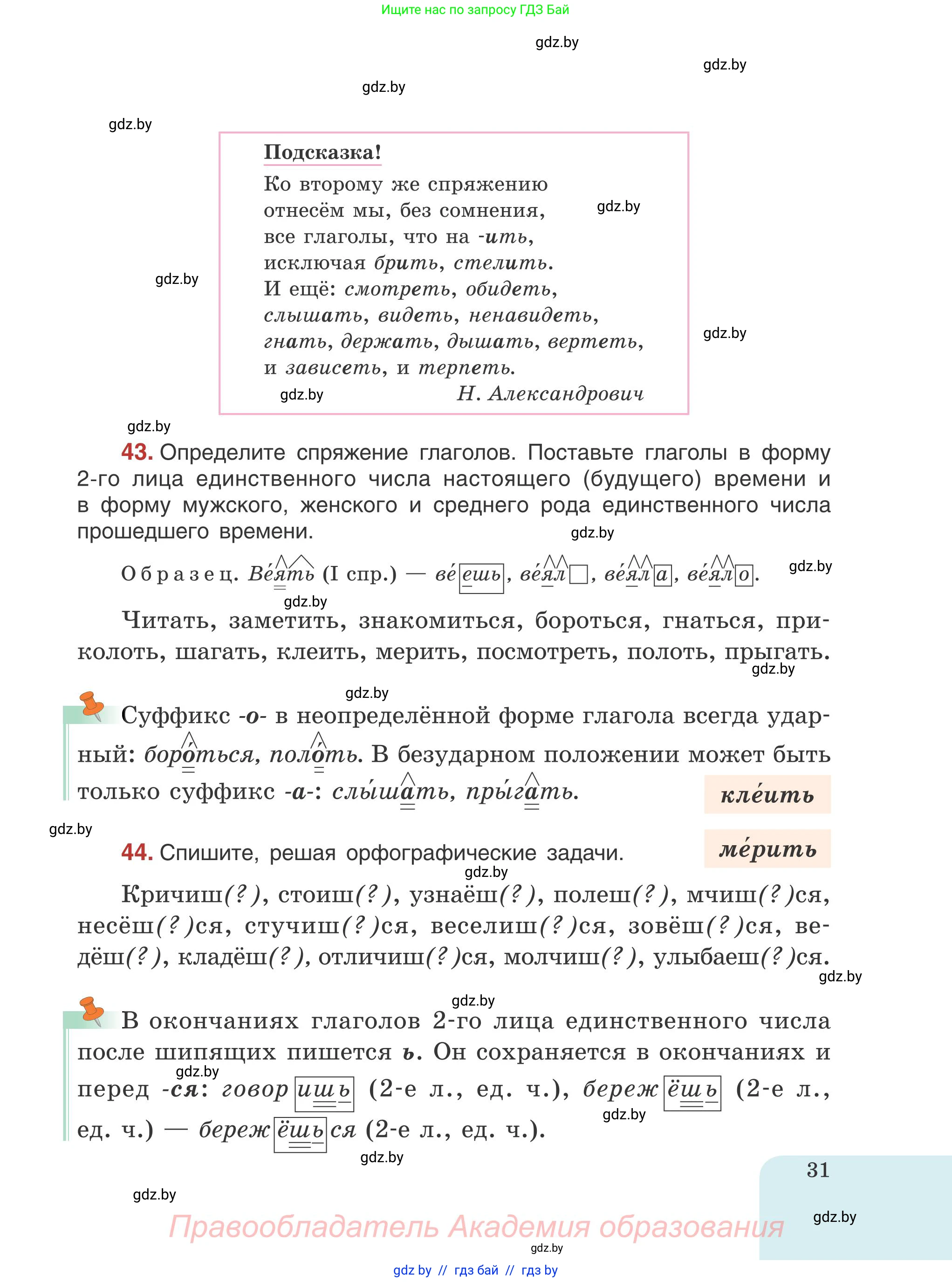 Русский язык, 5 класс Учебник, авторы: Мурина Лариса Александровна, Игнатович Татьяна Владимировна, Жадейко Жанна Фёдоровна, издательство Академия образования, Минск, 2025, голубого цвета, Часть 1, страница 31