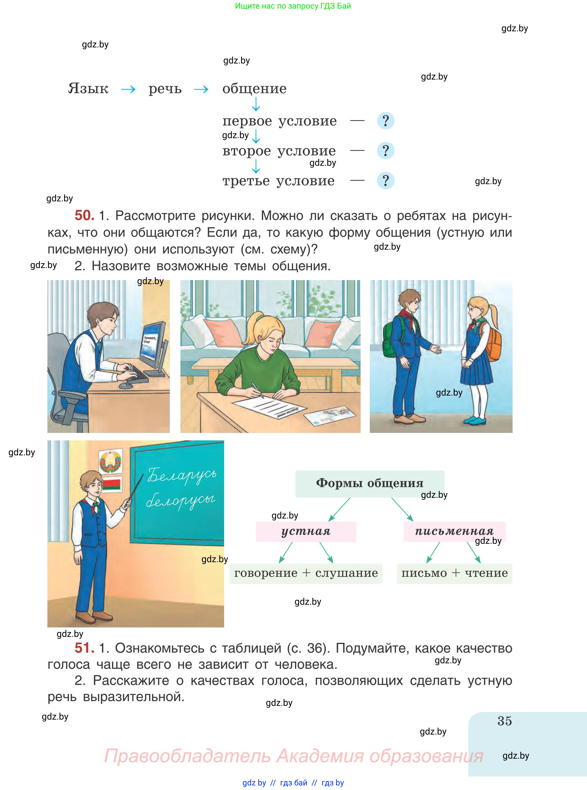 Русский язык, 5 класс Учебник, авторы: Мурина Лариса Александровна, Игнатович Татьяна Владимировна, Жадейко Жанна Фёдоровна, издательство Академия образования, Минск, 2025, голубого цвета, Часть 1, страница 35