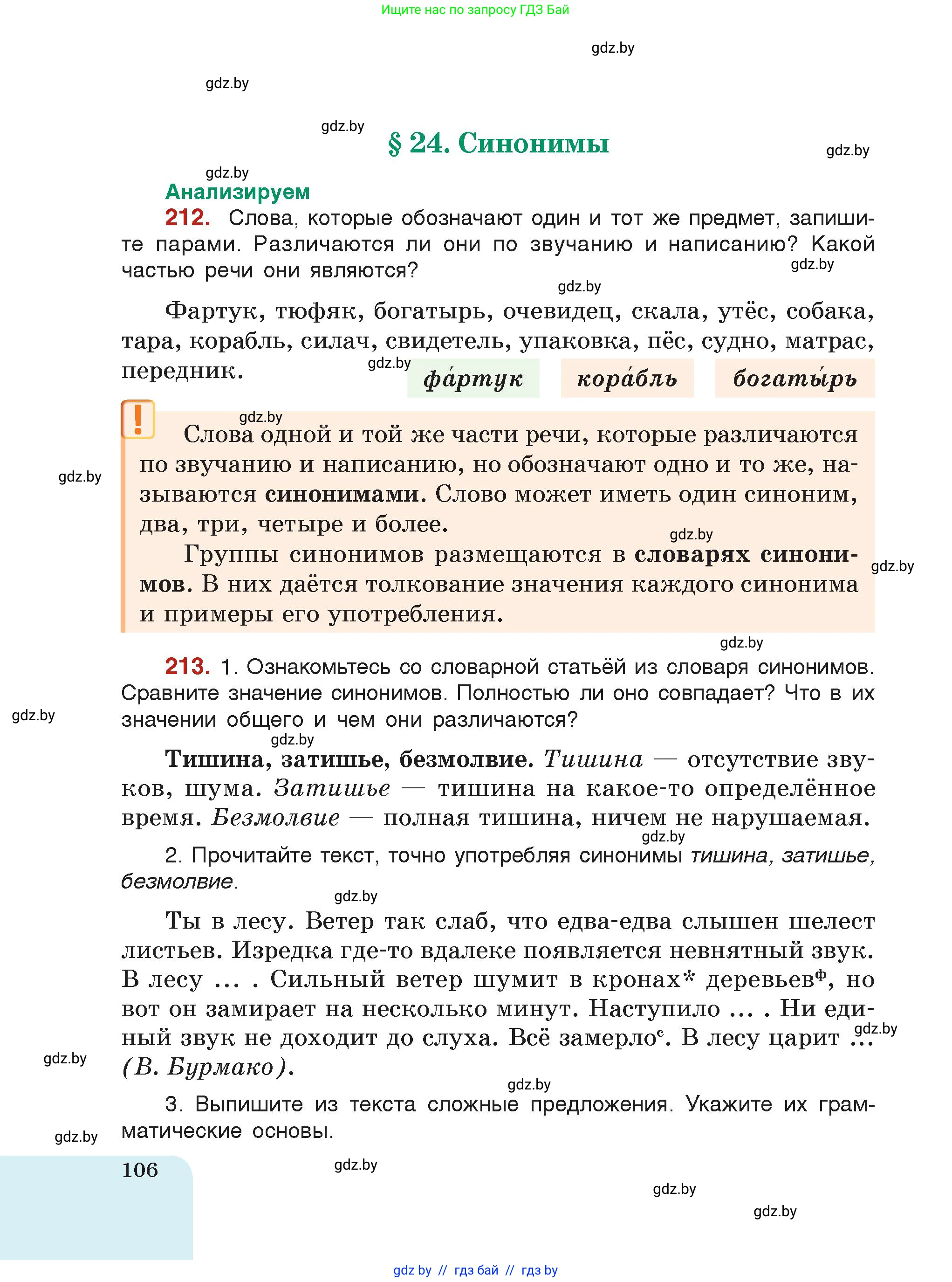 Русский язык, 5 класс Учебник, авторы: Мурина Лариса Александровна, Игнатович Татьяна Владимировна, Жадейко Жанна Фёдоровна, издательство Академия образования, Минск, 2025, голубого цвета, страница 106