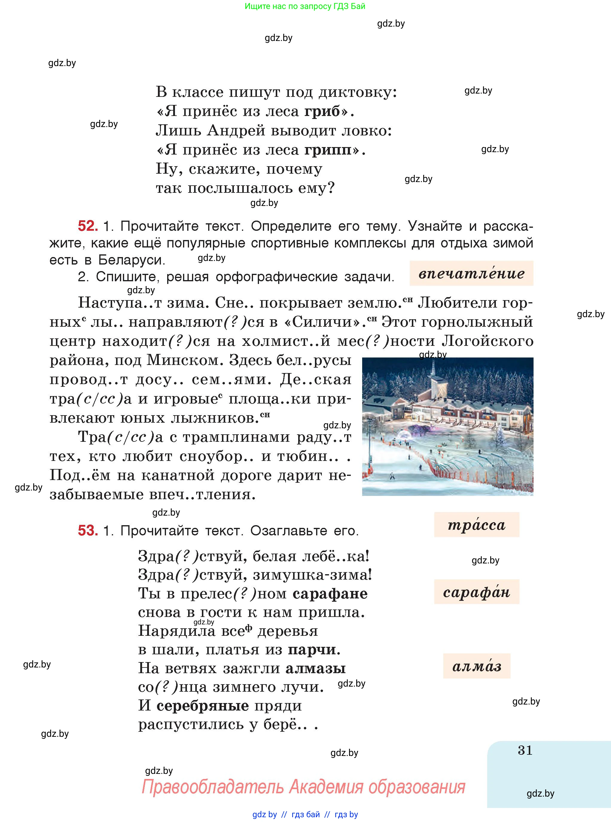 Русский язык, 5 класс Учебник, авторы: Мурина Лариса Александровна, Игнатович Татьяна Владимировна, Жадейко Жанна Фёдоровна, издательство Академия образования, Минск, 2025, голубого цвета, страница 31