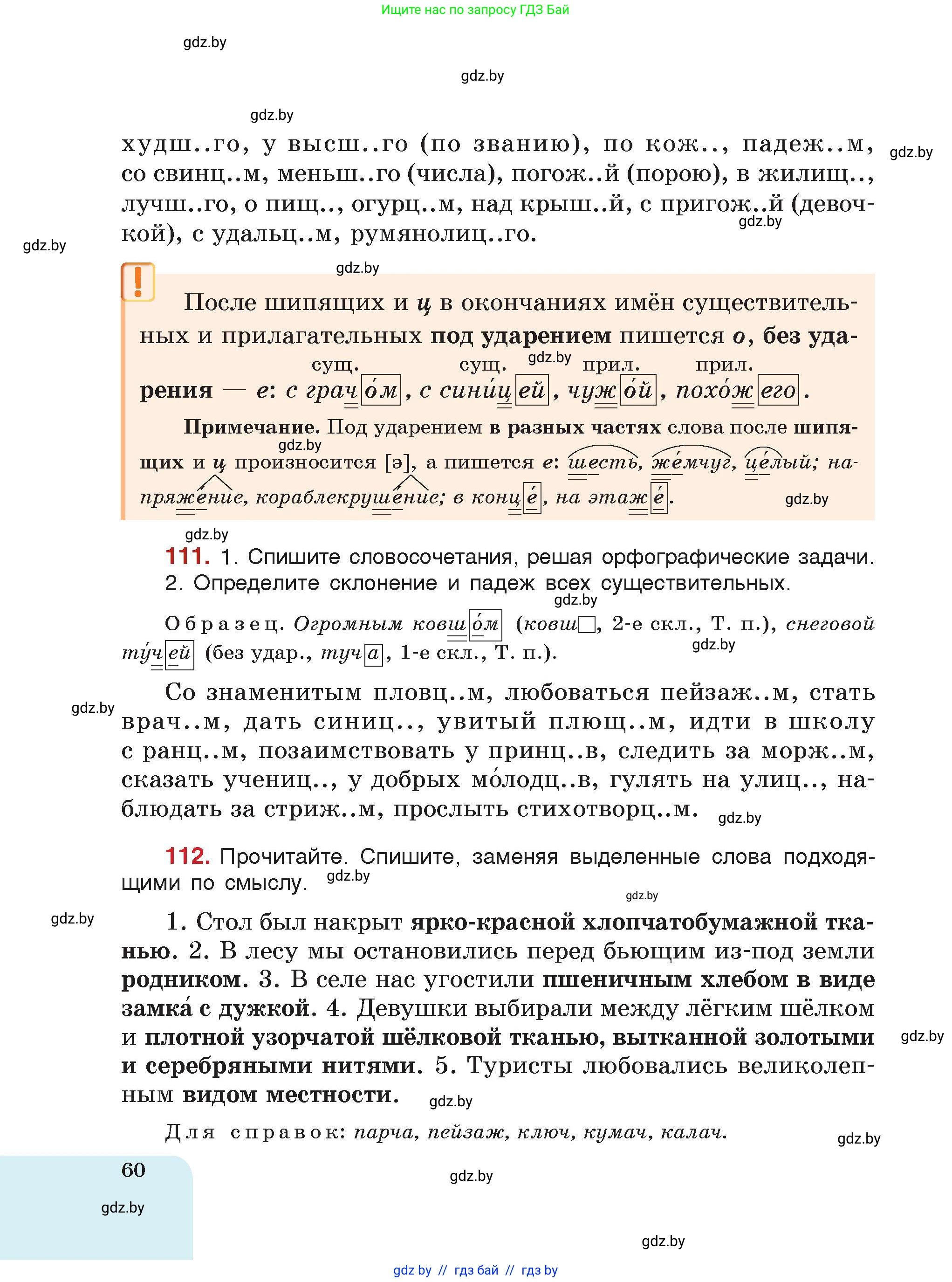 Русский язык, 5 класс Учебник, авторы: Мурина Лариса Александровна, Игнатович Татьяна Владимировна, Жадейко Жанна Фёдоровна, издательство Академия образования, Минск, 2025, голубого цвета, страница 60