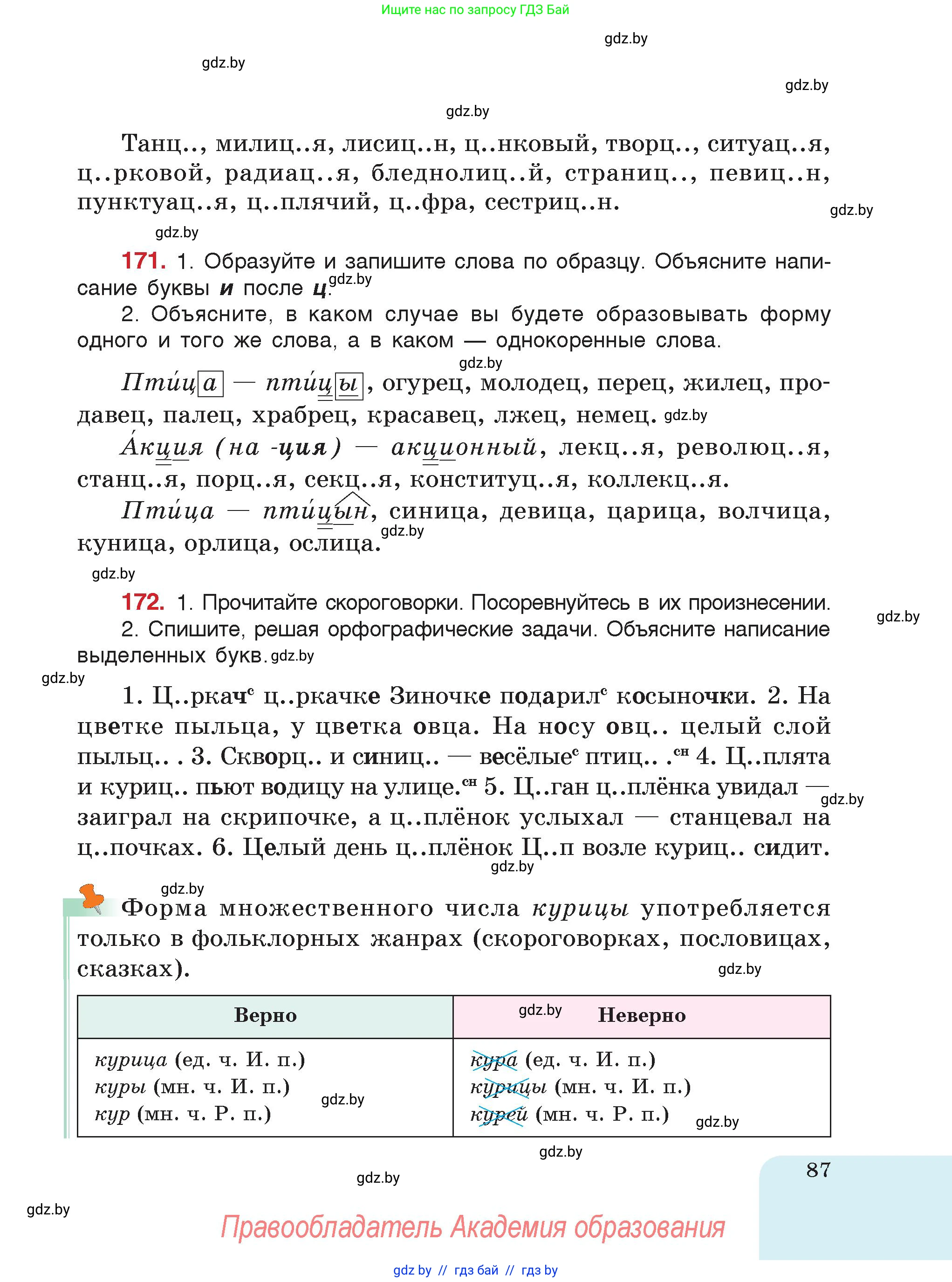 Русский язык, 5 класс Учебник, авторы: Мурина Лариса Александровна, Игнатович Татьяна Владимировна, Жадейко Жанна Фёдоровна, издательство Академия образования, Минск, 2025, голубого цвета, страница 87