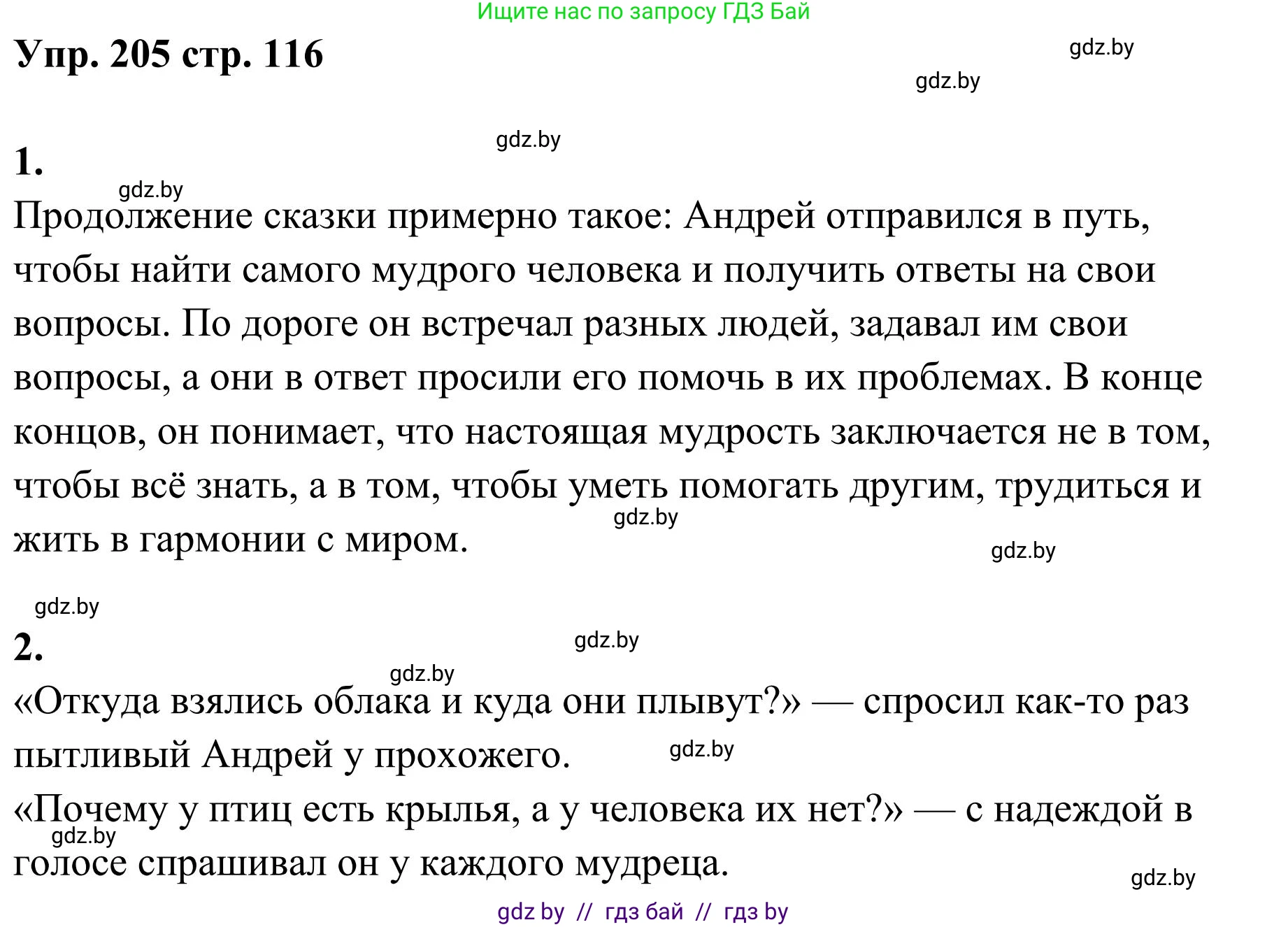 Русский язык, 5 класс Учебник, авторы: Мурина Лариса Александровна, Игнатович Татьяна Владимировна, Жадейко Жанна Фёдоровна, издательство Академия образования, Минск, 2025, голубого цвета, Часть 1, страница 116, номер 205, Решение