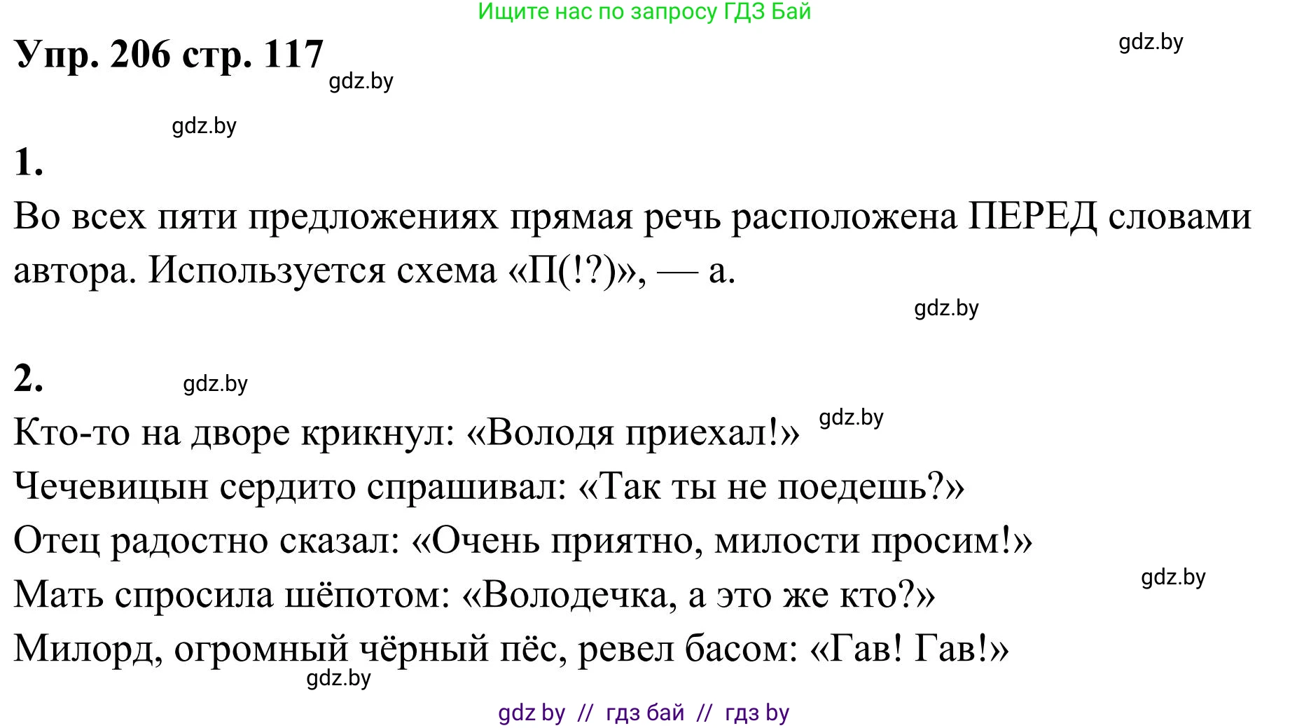 Русский язык, 5 класс Учебник, авторы: Мурина Лариса Александровна, Игнатович Татьяна Владимировна, Жадейко Жанна Фёдоровна, издательство Академия образования, Минск, 2025, голубого цвета, Часть 1, страница 117, номер 206, Решение