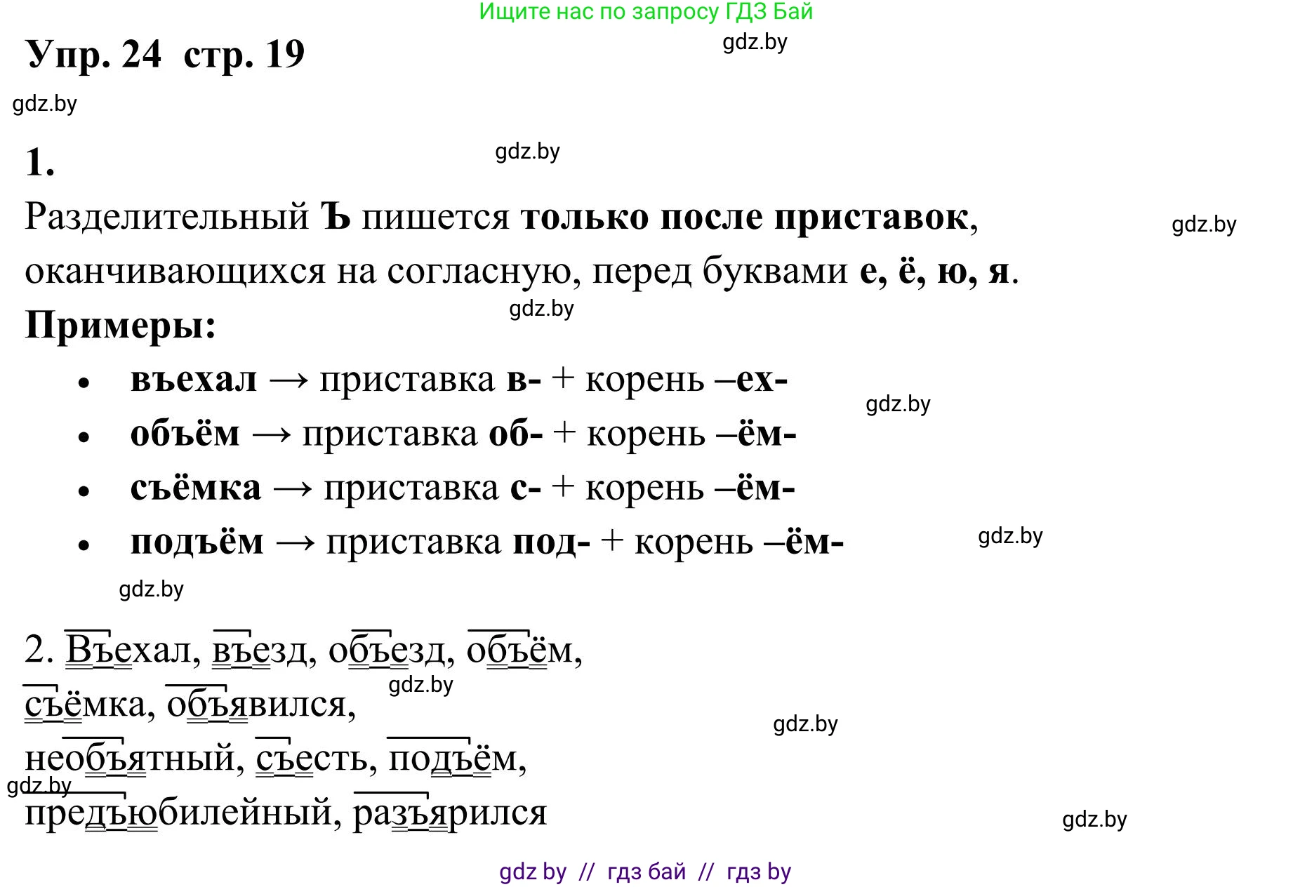 Русский язык, 5 класс Учебник, авторы: Мурина Лариса Александровна, Игнатович Татьяна Владимировна, Жадейко Жанна Фёдоровна, издательство Академия образования, Минск, 2025, голубого цвета, Часть 1, страница 19, номер 24, Решение