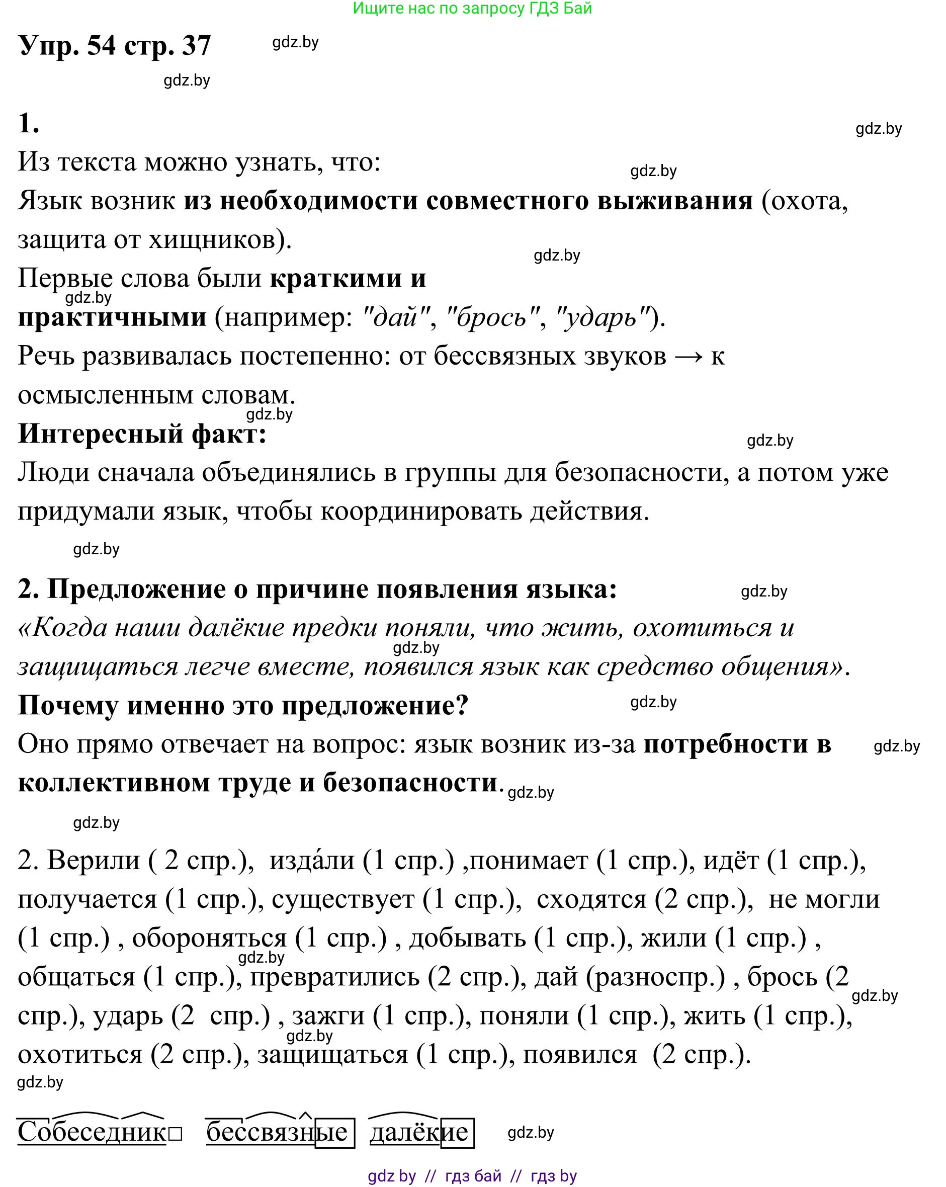 Русский язык, 5 класс Учебник, авторы: Мурина Лариса Александровна, Игнатович Татьяна Владимировна, Жадейко Жанна Фёдоровна, издательство Академия образования, Минск, 2025, голубого цвета, Часть 1, страница 37, номер 54, Решение