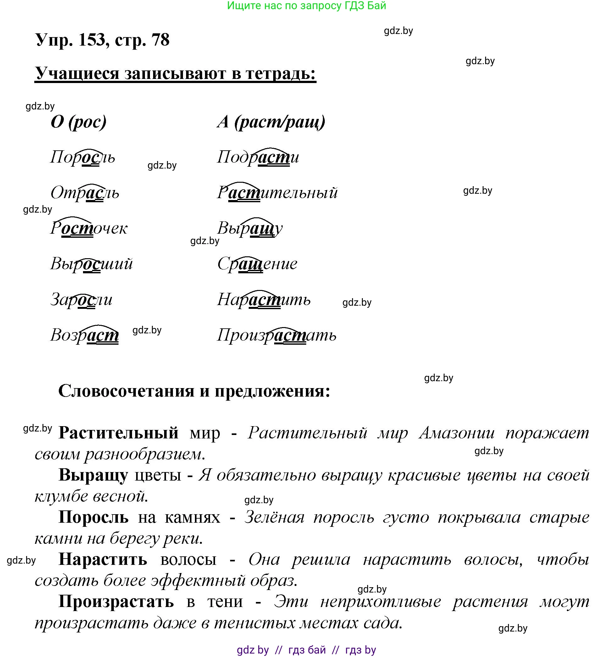 Русский язык, 5 класс Учебник, авторы: Мурина Лариса Александровна, Игнатович Татьяна Владимировна, Жадейко Жанна Фёдоровна, издательство Академия образования, Минск, 2025, голубого цвета, Часть 2, страница 78, номер 153, Решение