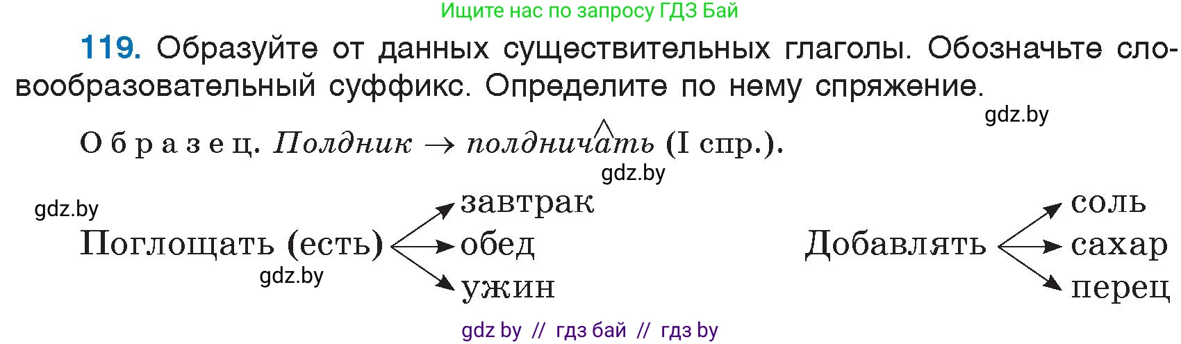 Русский язык, 6 класс Учебник, авторы: Мурина Лариса Александровна, Игнатович Татьяна Владимировна, Жадейко Жанна Фёдоровна, издательство Национальный институт образования, Минск, 2020, страница 60, номер 119, Условие