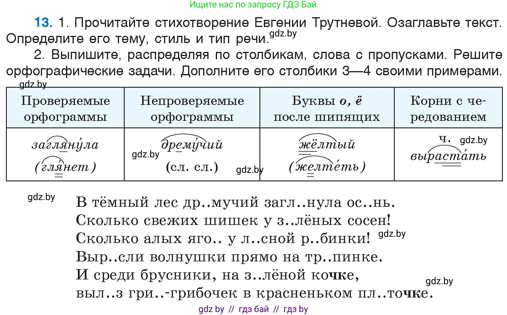 Русский язык, 6 класс Учебник, авторы: Мурина Лариса Александровна, Игнатович Татьяна Владимировна, Жадейко Жанна Фёдоровна, издательство Национальный институт образования, Минск, 2020, страница 10, номер 13, Условие