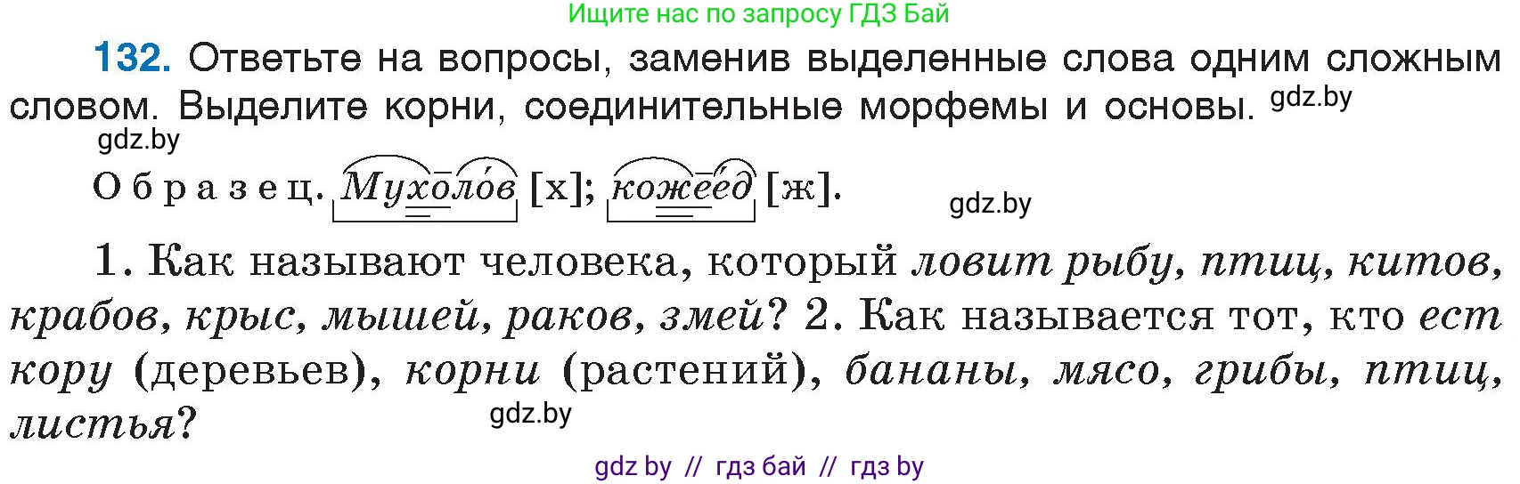 Русский язык, 6 класс Учебник, авторы: Мурина Лариса Александровна, Игнатович Татьяна Владимировна, Жадейко Жанна Фёдоровна, издательство Национальный институт образования, Минск, 2020, страница 65, номер 132, Условие