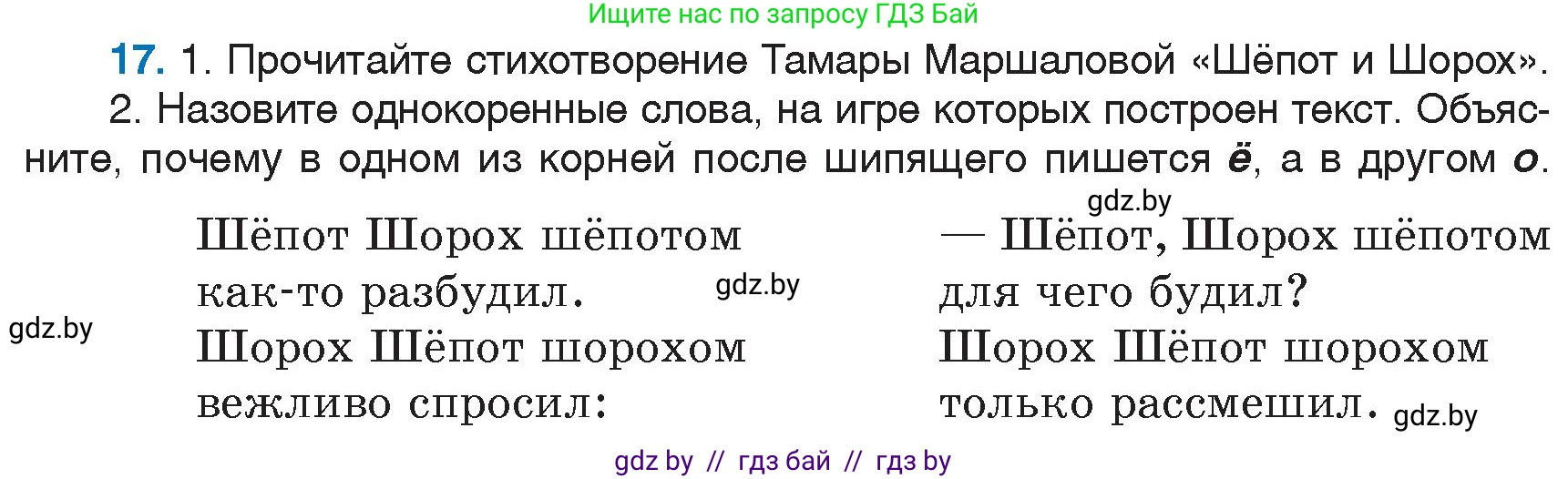 Русский язык, 6 класс Учебник, авторы: Мурина Лариса Александровна, Игнатович Татьяна Владимировна, Жадейко Жанна Фёдоровна, издательство Национальный институт образования, Минск, 2020, страница 13, номер 17, Условие