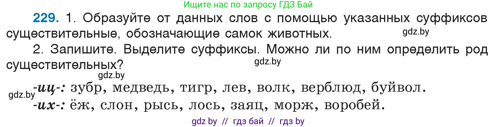 Русский язык, 6 класс Учебник, авторы: Мурина Лариса Александровна, Игнатович Татьяна Владимировна, Жадейко Жанна Фёдоровна, издательство Национальный институт образования, Минск, 2020, страница 110, номер 229, Условие