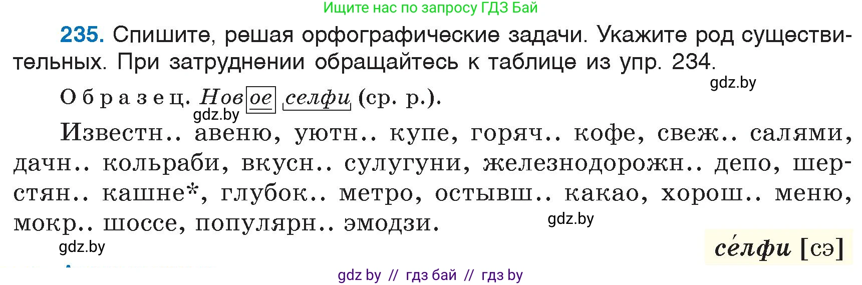 Русский язык, 6 класс Учебник, авторы: Мурина Лариса Александровна, Игнатович Татьяна Владимировна, Жадейко Жанна Фёдоровна, издательство Национальный институт образования, Минск, 2020, страница 113, номер 235, Условие