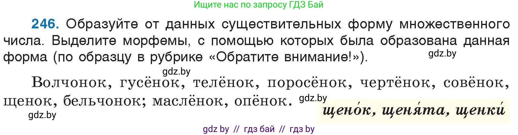 Русский язык, 6 класс Учебник, авторы: Мурина Лариса Александровна, Игнатович Татьяна Владимировна, Жадейко Жанна Фёдоровна, издательство Национальный институт образования, Минск, 2020, страница 117, номер 246, Условие