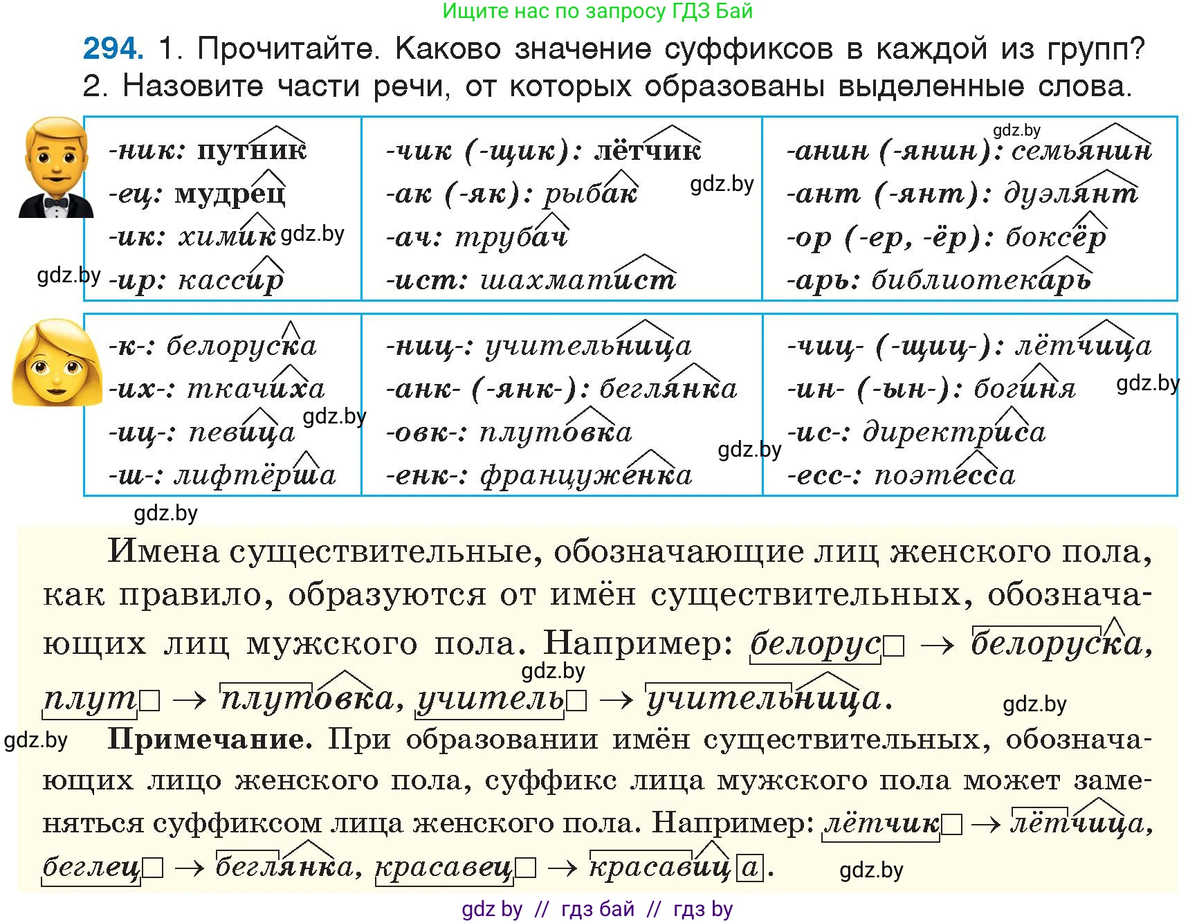 Русский язык, 6 класс Учебник, авторы: Мурина Лариса Александровна, Игнатович Татьяна Владимировна, Жадейко Жанна Фёдоровна, издательство Национальный институт образования, Минск, 2020, страница 141, номер 294, Условие