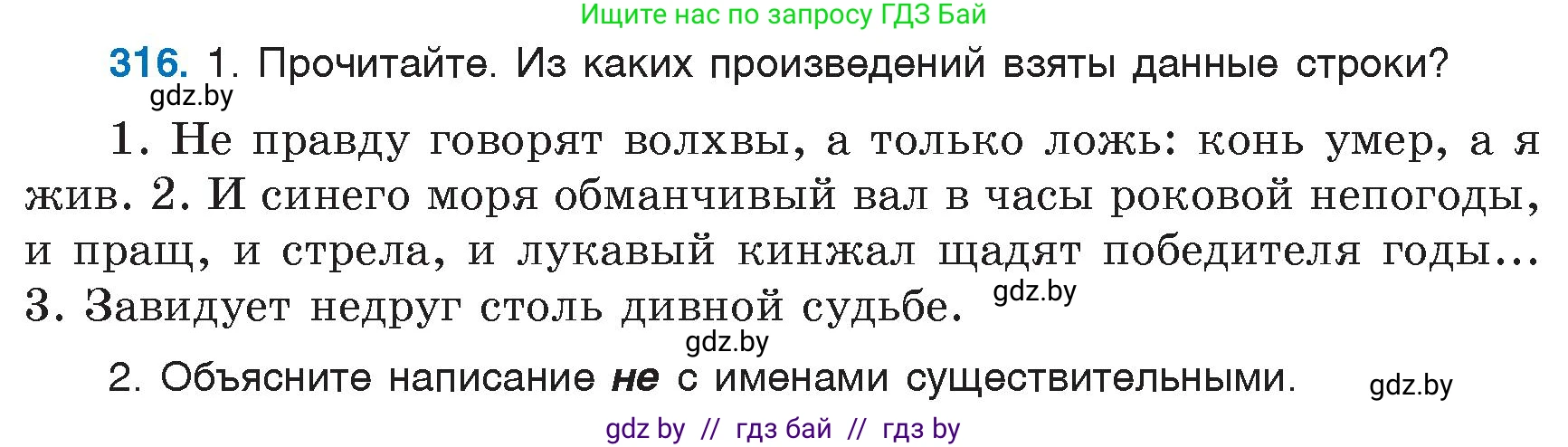 Русский язык, 6 класс Учебник, авторы: Мурина Лариса Александровна, Игнатович Татьяна Владимировна, Жадейко Жанна Фёдоровна, издательство Национальный институт образования, Минск, 2020, страница 149, номер 316, Условие