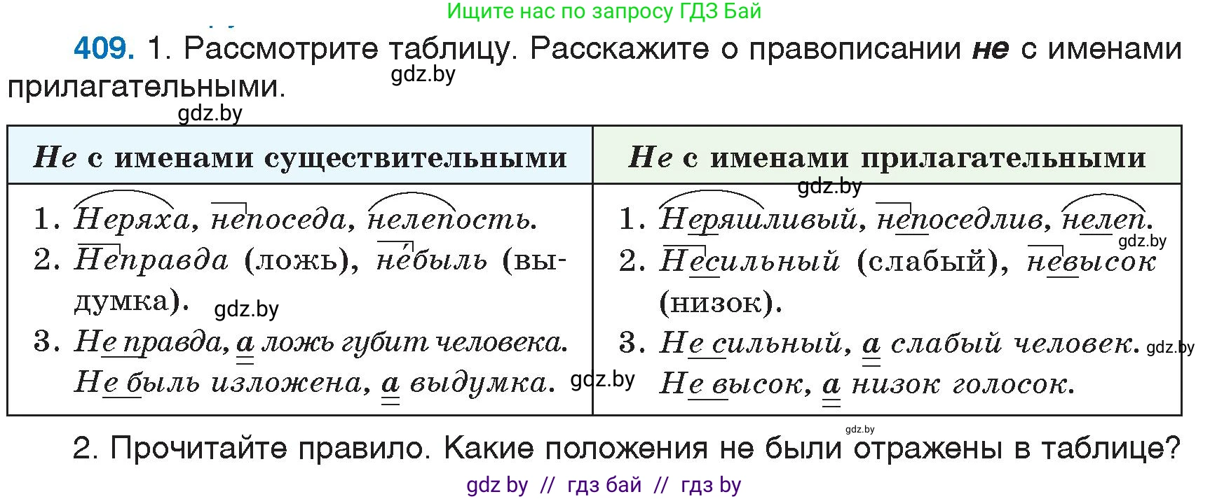 Русский язык, 6 класс Учебник, авторы: Мурина Лариса Александровна, Игнатович Татьяна Владимировна, Жадейко Жанна Фёдоровна, издательство Национальный институт образования, Минск, 2020, страница 183, номер 409, Условие