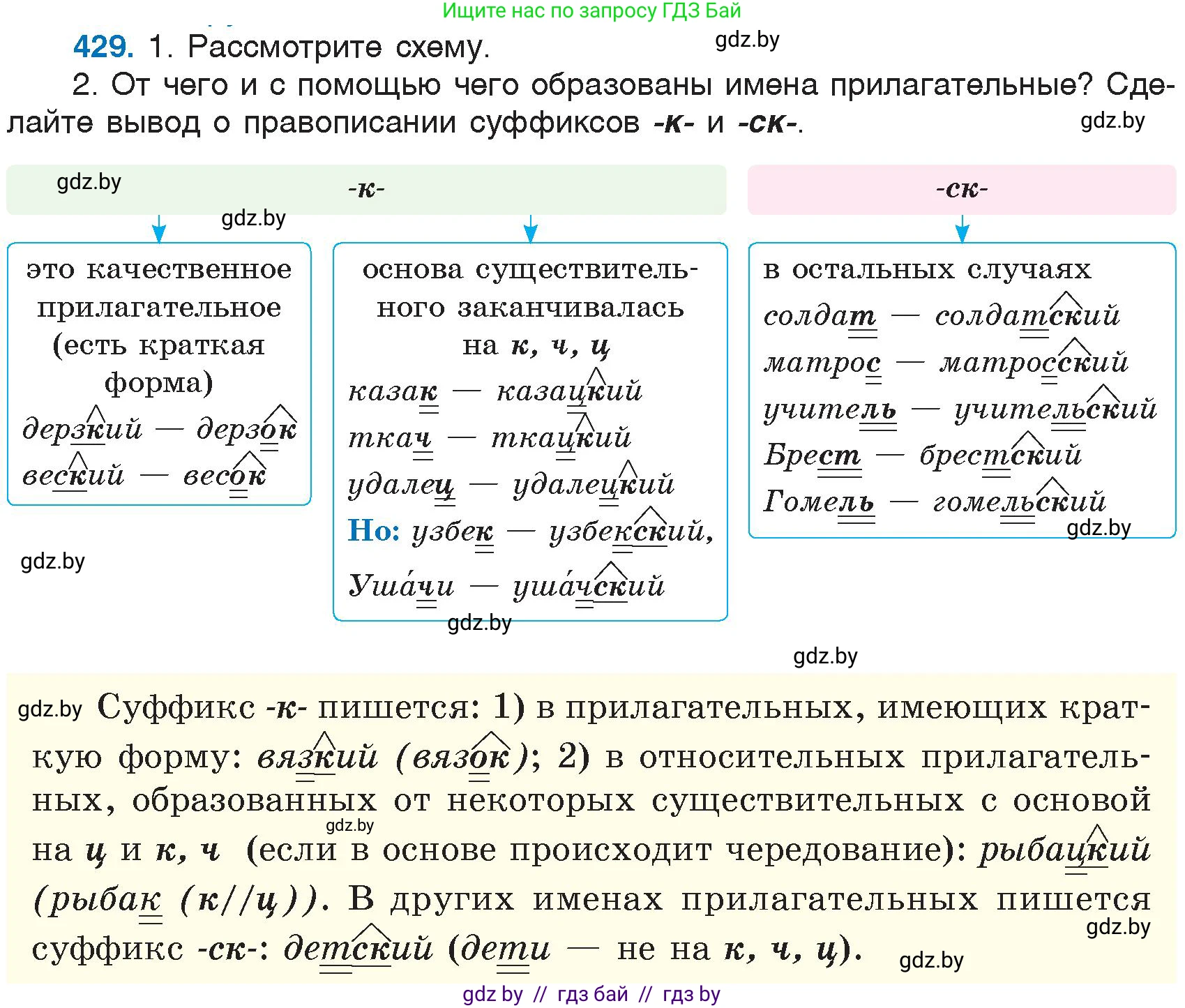 Русский язык, 6 класс Учебник, авторы: Мурина Лариса Александровна, Игнатович Татьяна Владимировна, Жадейко Жанна Фёдоровна, издательство Национальный институт образования, Минск, 2020, страница 191, номер 429, Условие