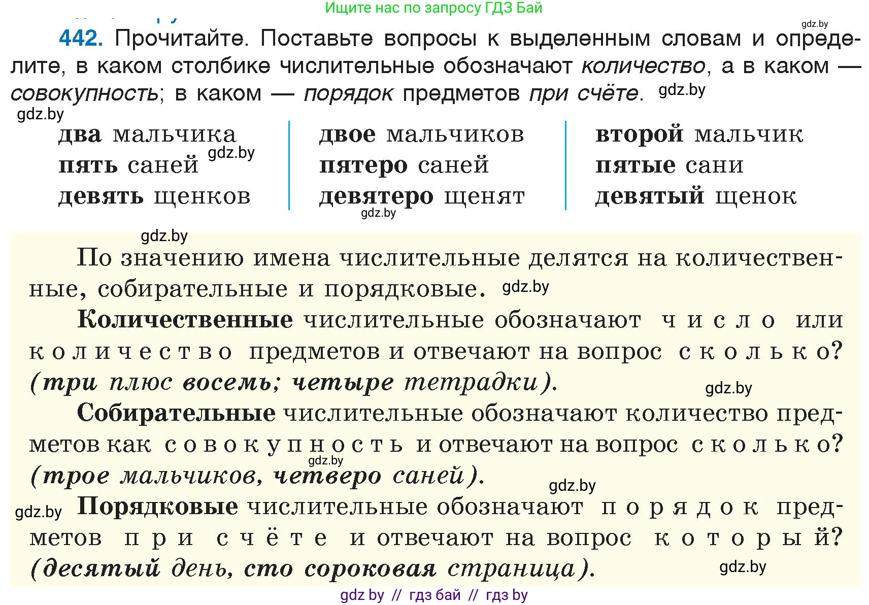 Русский язык, 6 класс Учебник, авторы: Мурина Лариса Александровна, Игнатович Татьяна Владимировна, Жадейко Жанна Фёдоровна, издательство Национальный институт образования, Минск, 2020, страница 198, номер 442, Условие