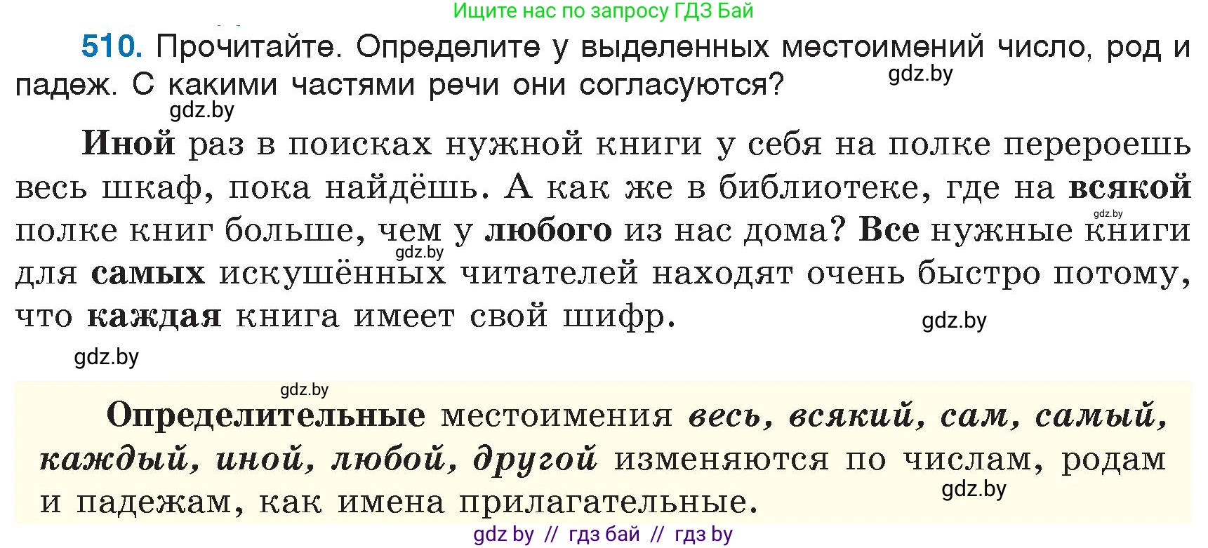 Русский язык, 6 класс Учебник, авторы: Мурина Лариса Александровна, Игнатович Татьяна Владимировна, Жадейко Жанна Фёдоровна, издательство Национальный институт образования, Минск, 2020, страница 218, номер 510, Условие