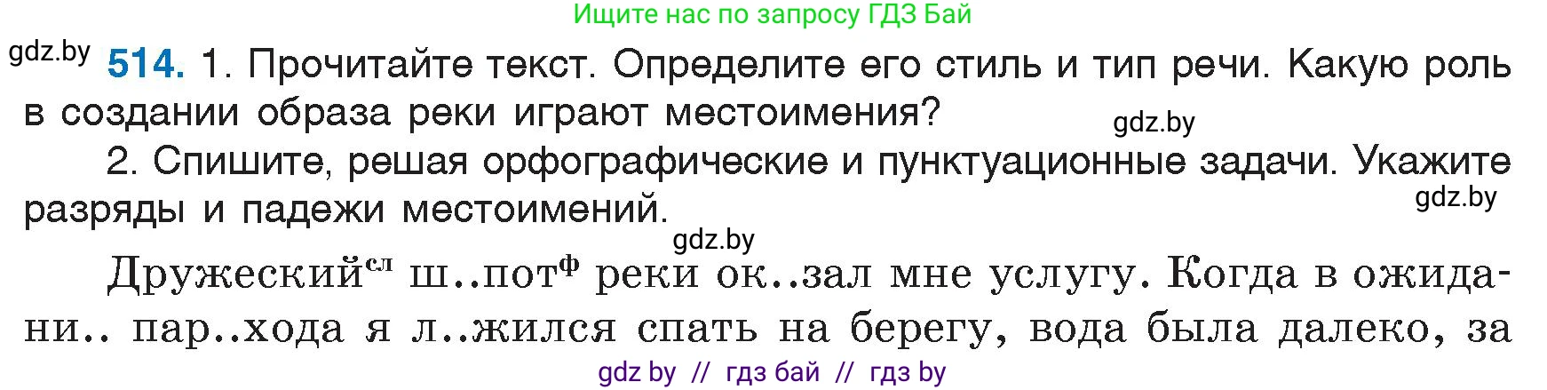 Русский язык, 6 класс Учебник, авторы: Мурина Лариса Александровна, Игнатович Татьяна Владимировна, Жадейко Жанна Фёдоровна, издательство Национальный институт образования, Минск, 2020, страница 219, номер 514, Условие