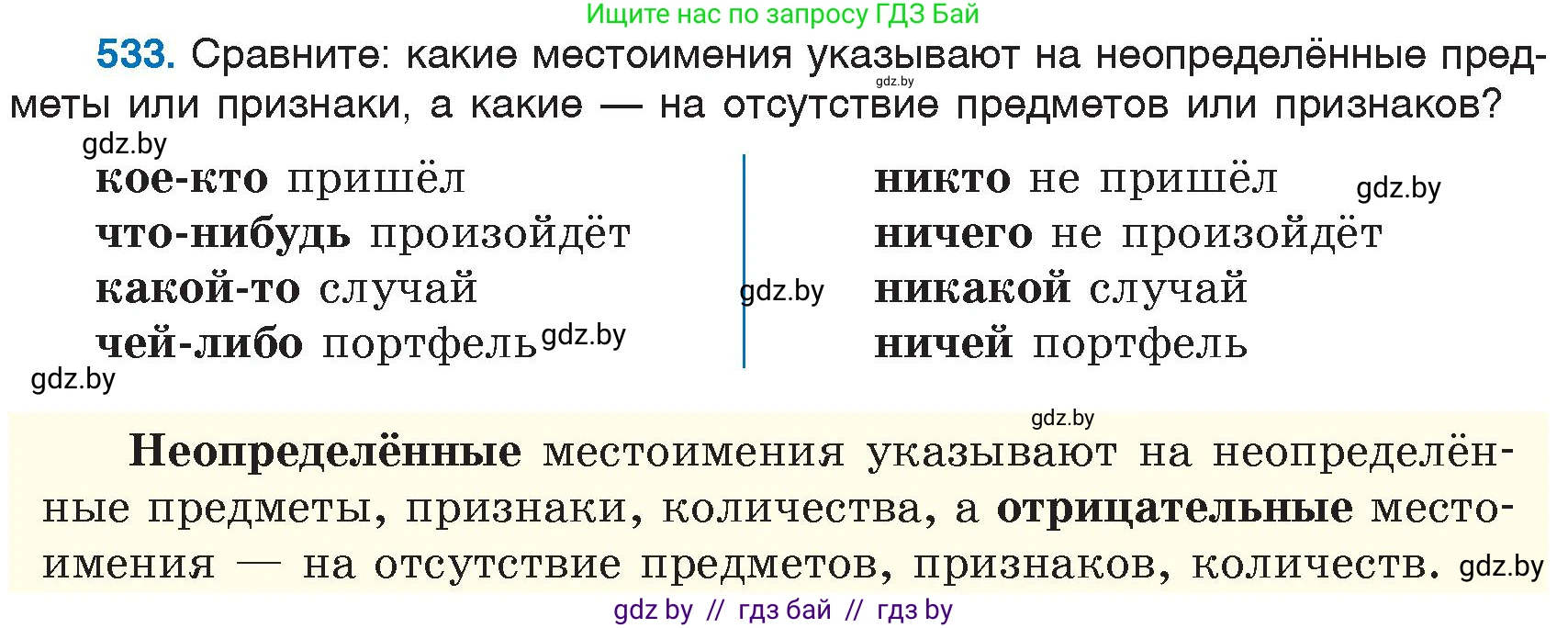 Русский язык, 6 класс Учебник, авторы: Мурина Лариса Александровна, Игнатович Татьяна Владимировна, Жадейко Жанна Фёдоровна, издательство Национальный институт образования, Минск, 2020, страница 225, номер 533, Условие