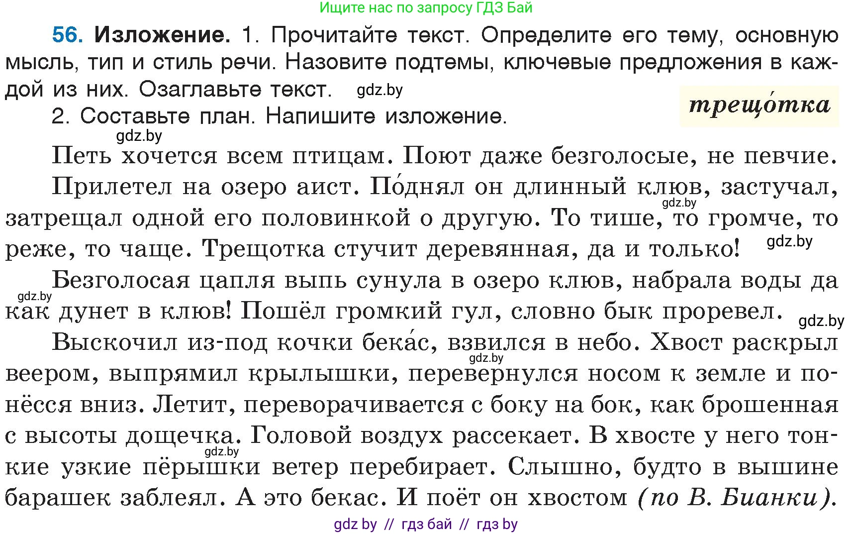 Русский язык, 6 класс Учебник, авторы: Мурина Лариса Александровна, Игнатович Татьяна Владимировна, Жадейко Жанна Фёдоровна, издательство Национальный институт образования, Минск, 2020, страница 33, номер 56, Условие