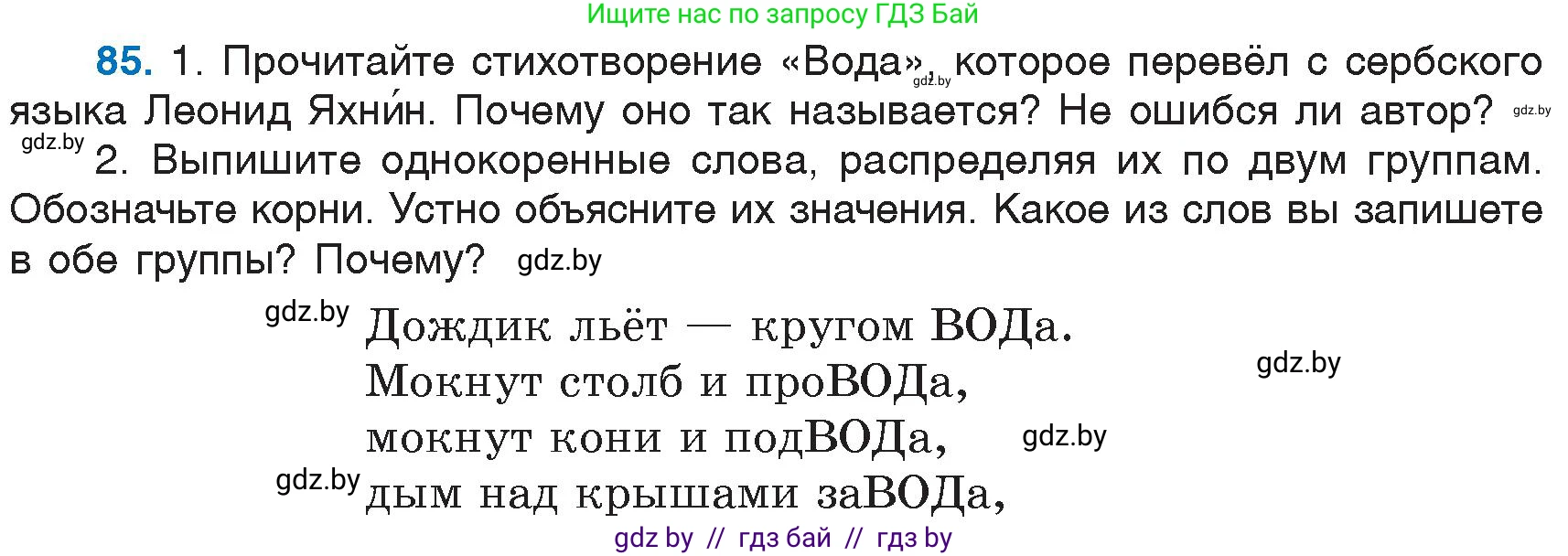 Русский язык, 6 класс Учебник, авторы: Мурина Лариса Александровна, Игнатович Татьяна Владимировна, Жадейко Жанна Фёдоровна, издательство Национальный институт образования, Минск, 2020, страница 45, номер 85, Условие