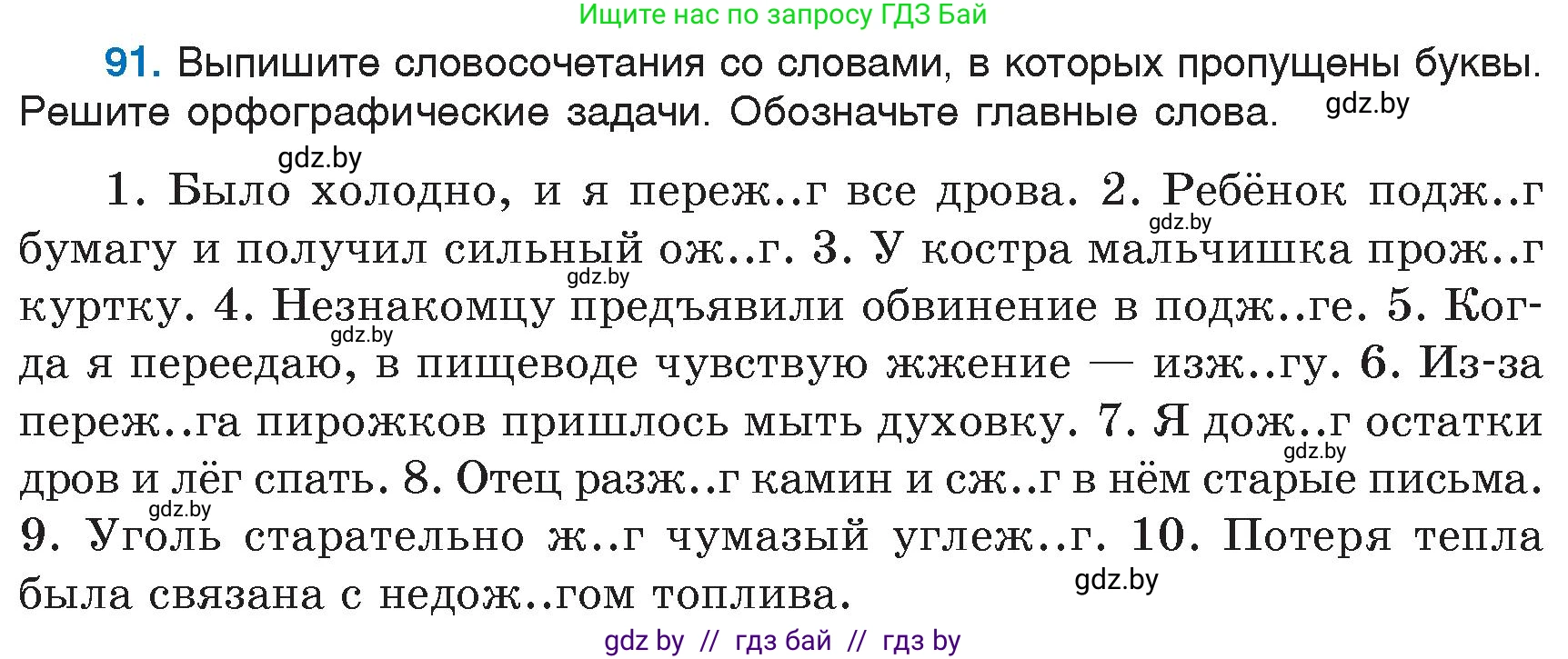 Русский язык, 6 класс Учебник, авторы: Мурина Лариса Александровна, Игнатович Татьяна Владимировна, Жадейко Жанна Фёдоровна, издательство Национальный институт образования, Минск, 2020, страница 48, номер 91, Условие