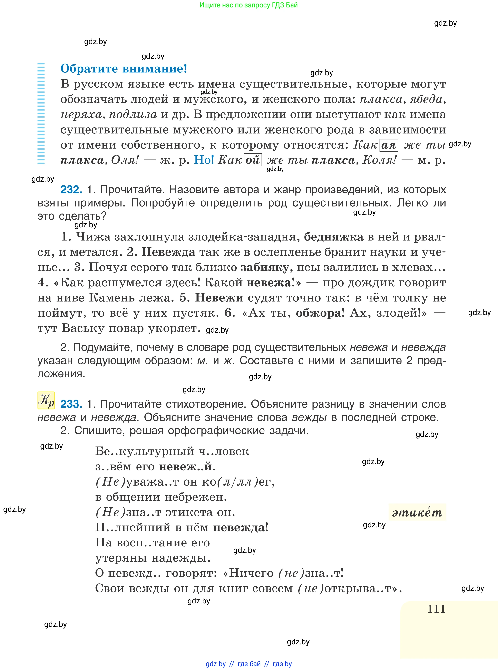 Русский язык, 6 класс Учебник, авторы: Мурина Лариса Александровна, Игнатович Татьяна Владимировна, Жадейко Жанна Фёдоровна, издательство Национальный институт образования, Минск, 2020, страница 111