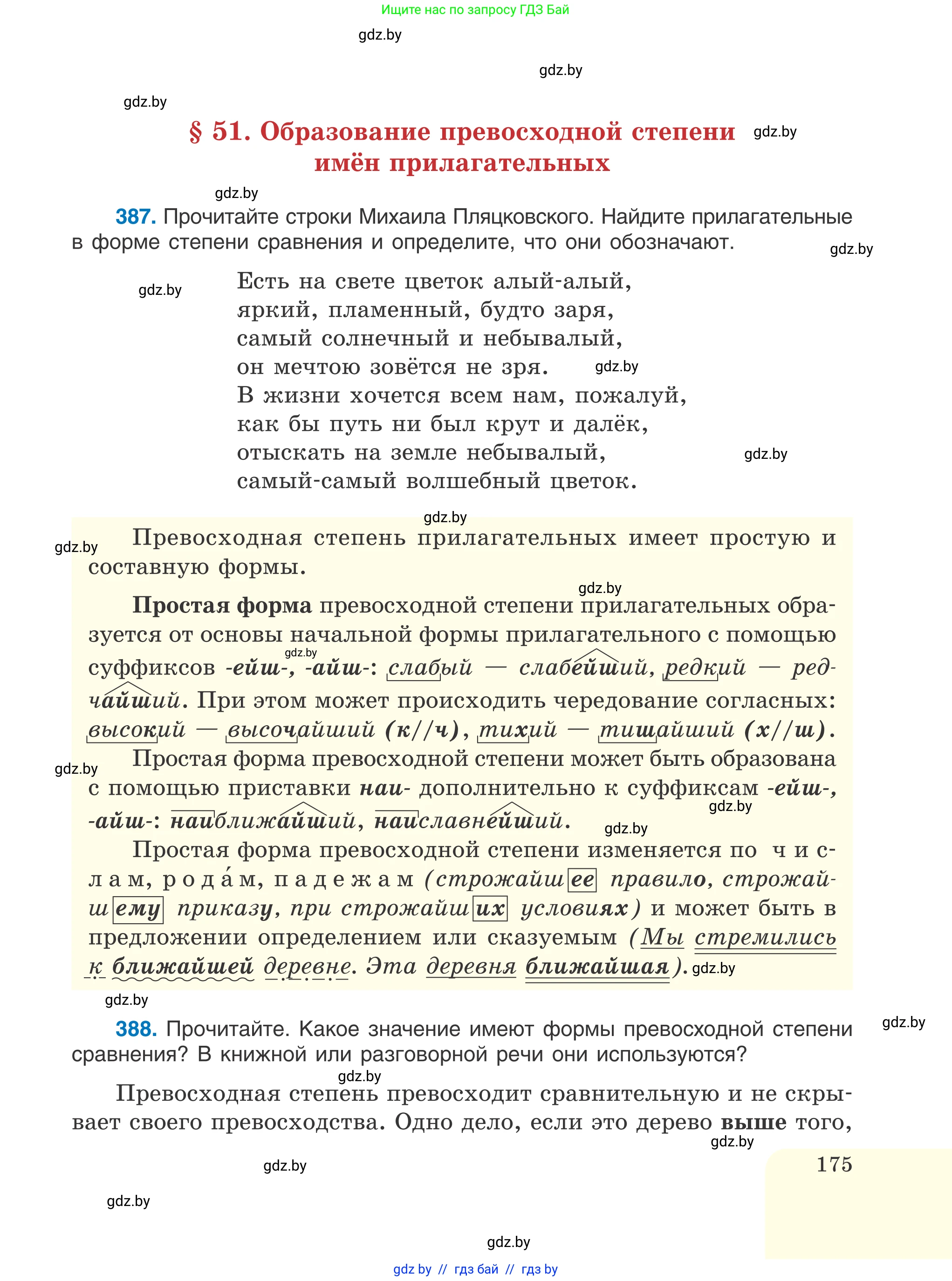 Русский язык, 6 класс Учебник, авторы: Мурина Лариса Александровна, Игнатович Татьяна Владимировна, Жадейко Жанна Фёдоровна, издательство Национальный институт образования, Минск, 2020, страница 175