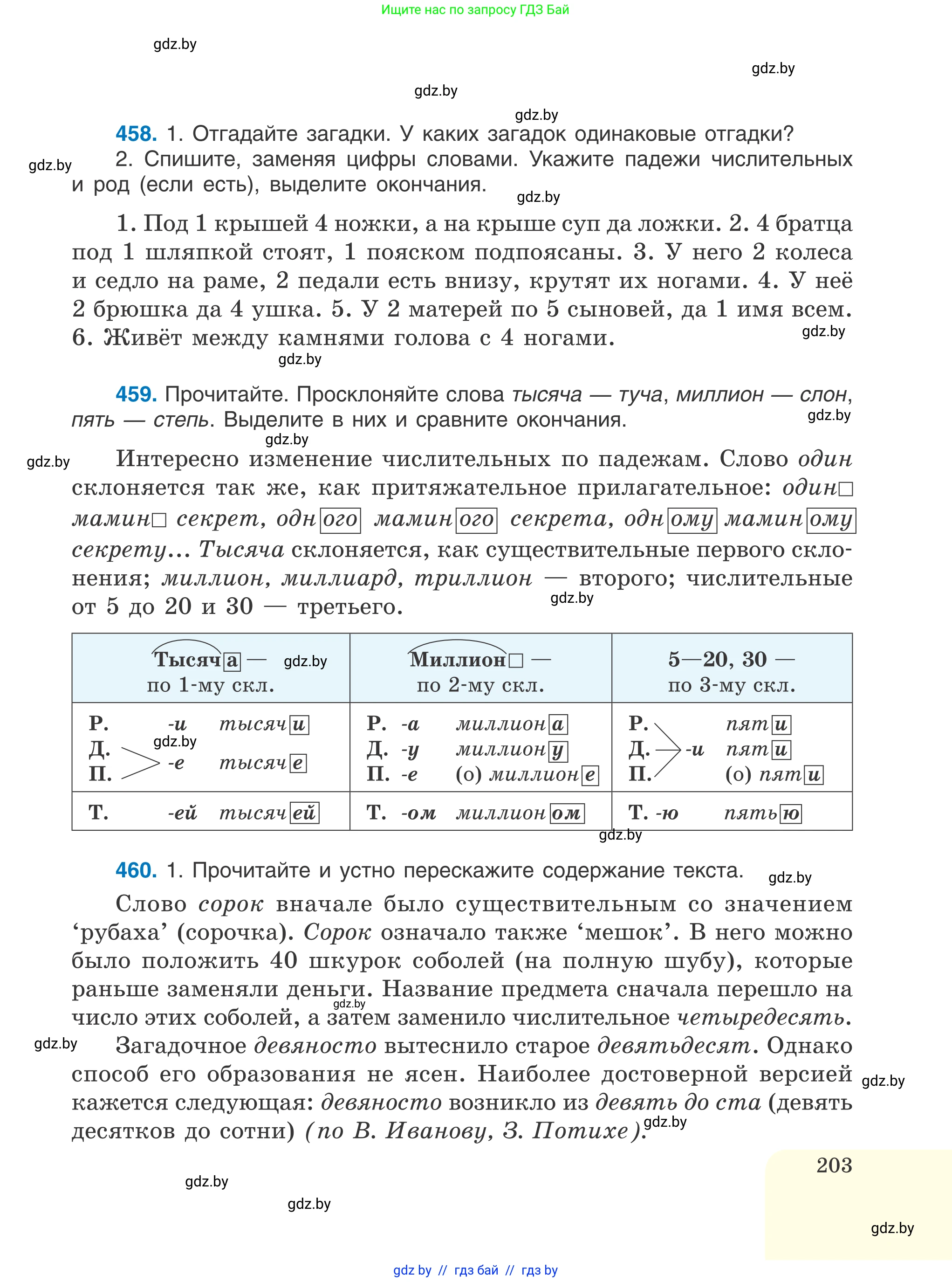 Русский язык, 6 класс Учебник, авторы: Мурина Лариса Александровна, Игнатович Татьяна Владимировна, Жадейко Жанна Фёдоровна, издательство Национальный институт образования, Минск, 2020, страница 203