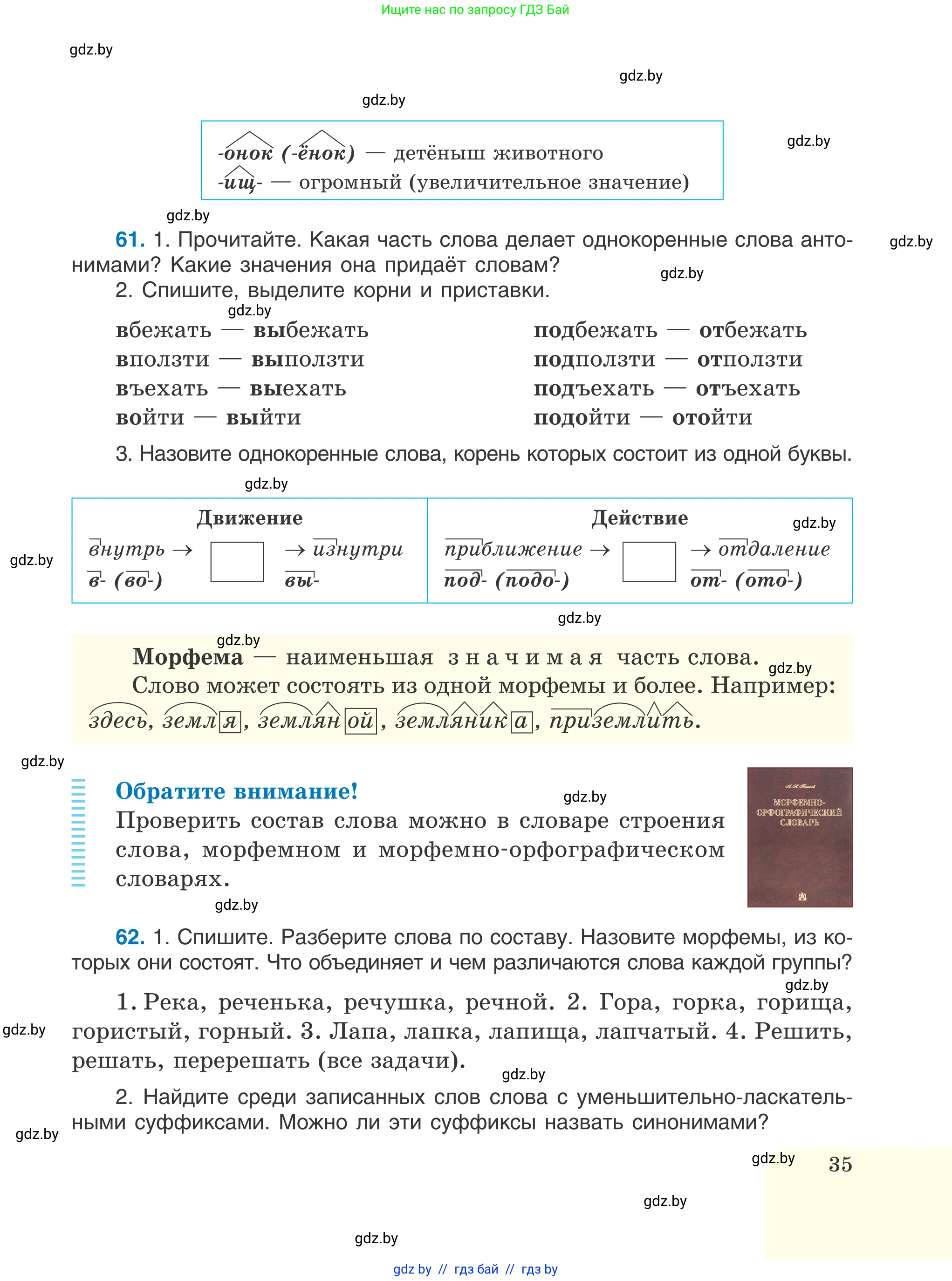 Русский язык, 6 класс Учебник, авторы: Мурина Лариса Александровна, Игнатович Татьяна Владимировна, Жадейко Жанна Фёдоровна, издательство Национальный институт образования, Минск, 2020, страница 35