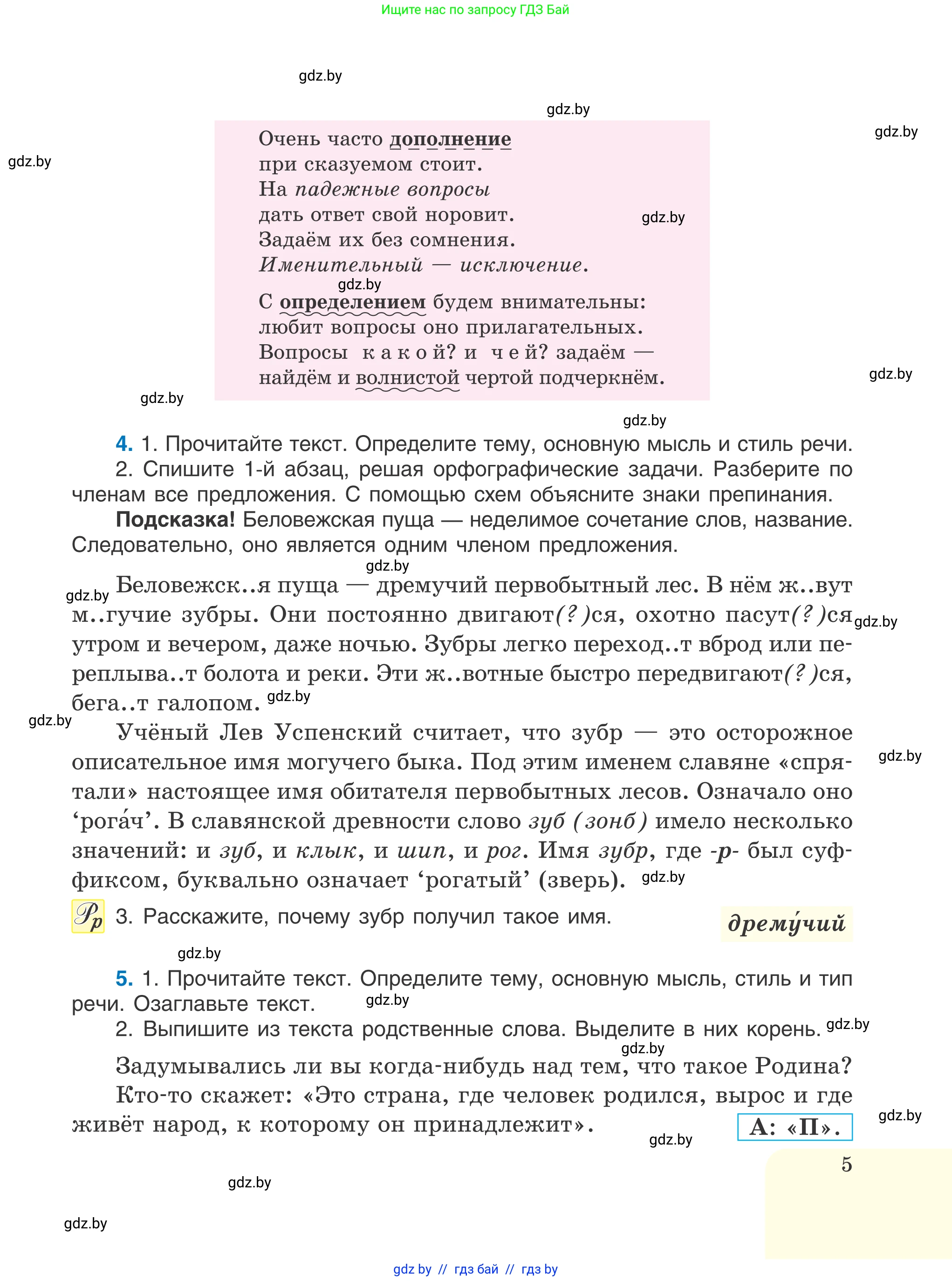 Русский язык, 6 класс Учебник, авторы: Мурина Лариса Александровна, Игнатович Татьяна Владимировна, Жадейко Жанна Фёдоровна, издательство Национальный институт образования, Минск, 2020, страница 5