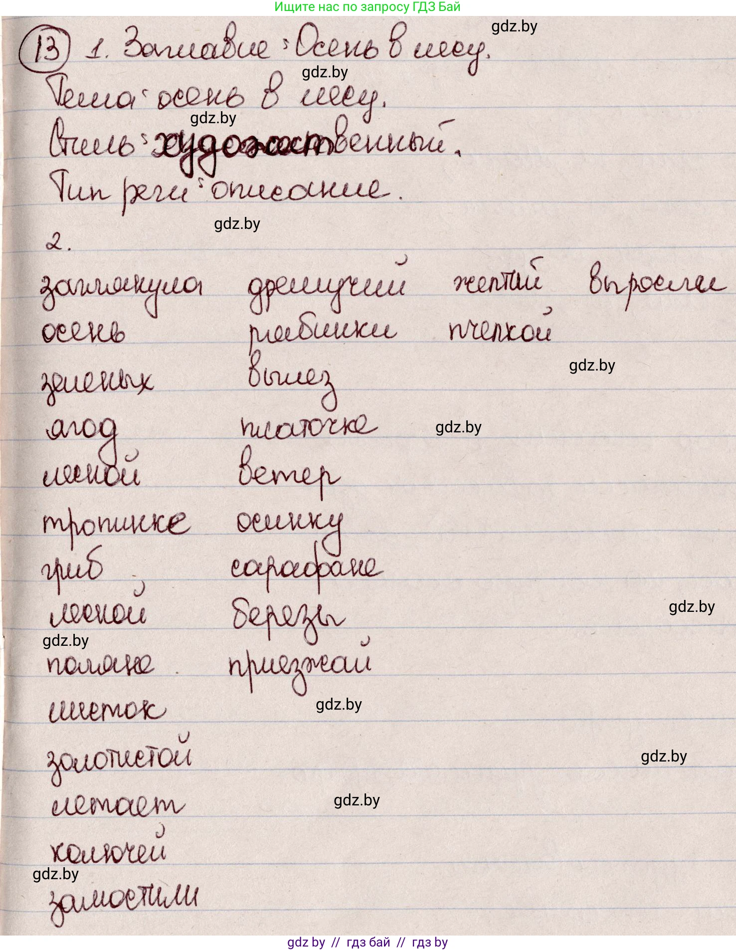 Русский язык, 6 класс Учебник, авторы: Мурина Лариса Александровна, Игнатович Татьяна Владимировна, Жадейко Жанна Фёдоровна, издательство Национальный институт образования, Минск, 2020, страница 10, номер 13, Решение 2