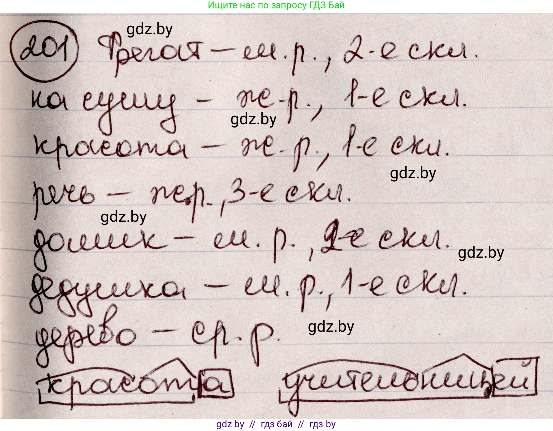 Русский язык, 6 класс Учебник, авторы: Мурина Лариса Александровна, Игнатович Татьяна Владимировна, Жадейко Жанна Фёдоровна, издательство Национальный институт образования, Минск, 2020, страница 96, номер 201, Решение 2