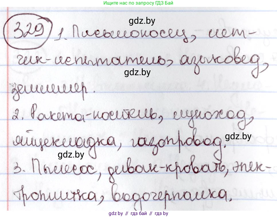 Русский язык, 6 класс Учебник, авторы: Мурина Лариса Александровна, Игнатович Татьяна Владимировна, Жадейко Жанна Фёдоровна, издательство Национальный институт образования, Минск, 2020, страница 153, номер 329, Решение 2