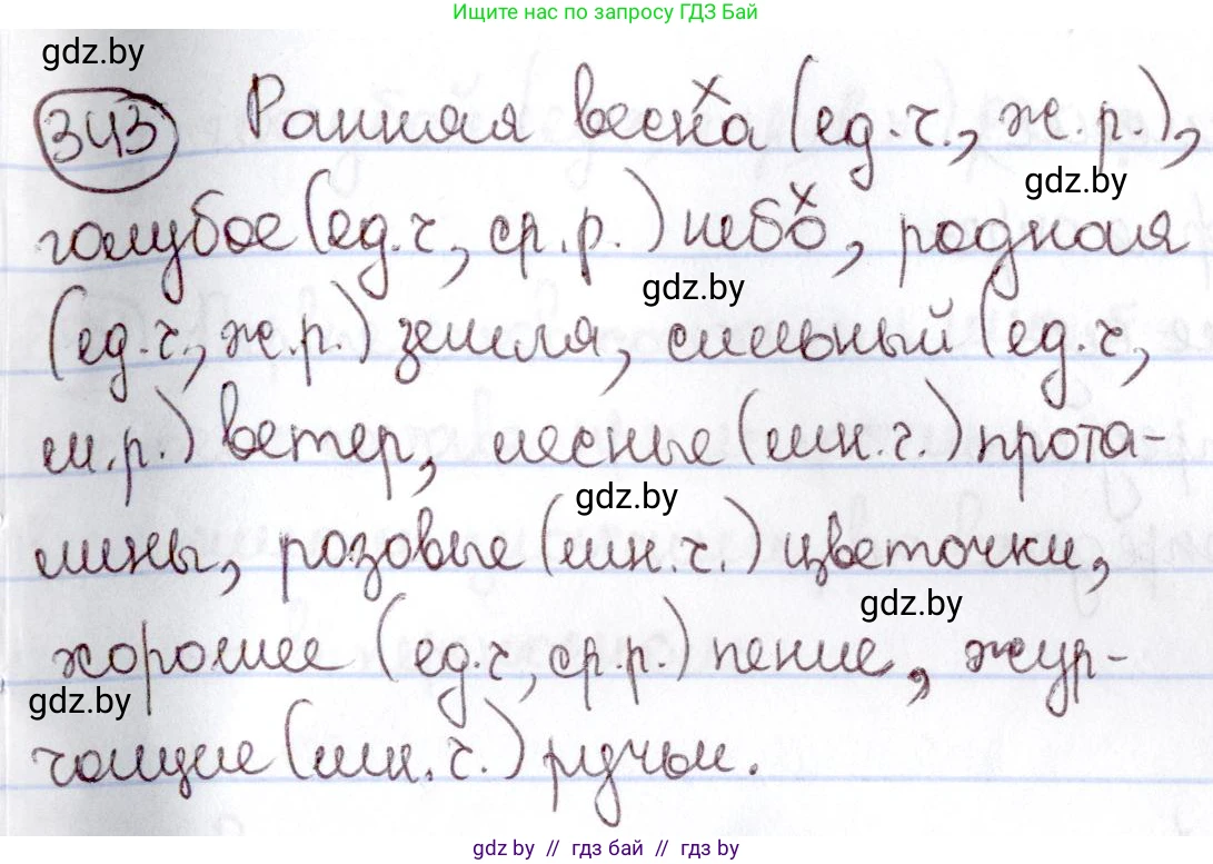 Русский язык, 6 класс Учебник, авторы: Мурина Лариса Александровна, Игнатович Татьяна Владимировна, Жадейко Жанна Фёдоровна, издательство Национальный институт образования, Минск, 2020, страница 159, номер 343, Решение 2