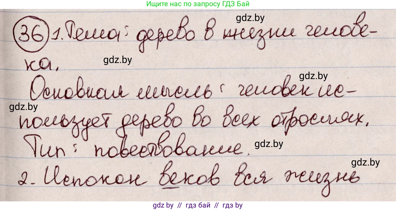 Русский язык, 6 класс Учебник, авторы: Мурина Лариса Александровна, Игнатович Татьяна Владимировна, Жадейко Жанна Фёдоровна, издательство Национальный институт образования, Минск, 2020, страница 24, номер 36, Решение 2