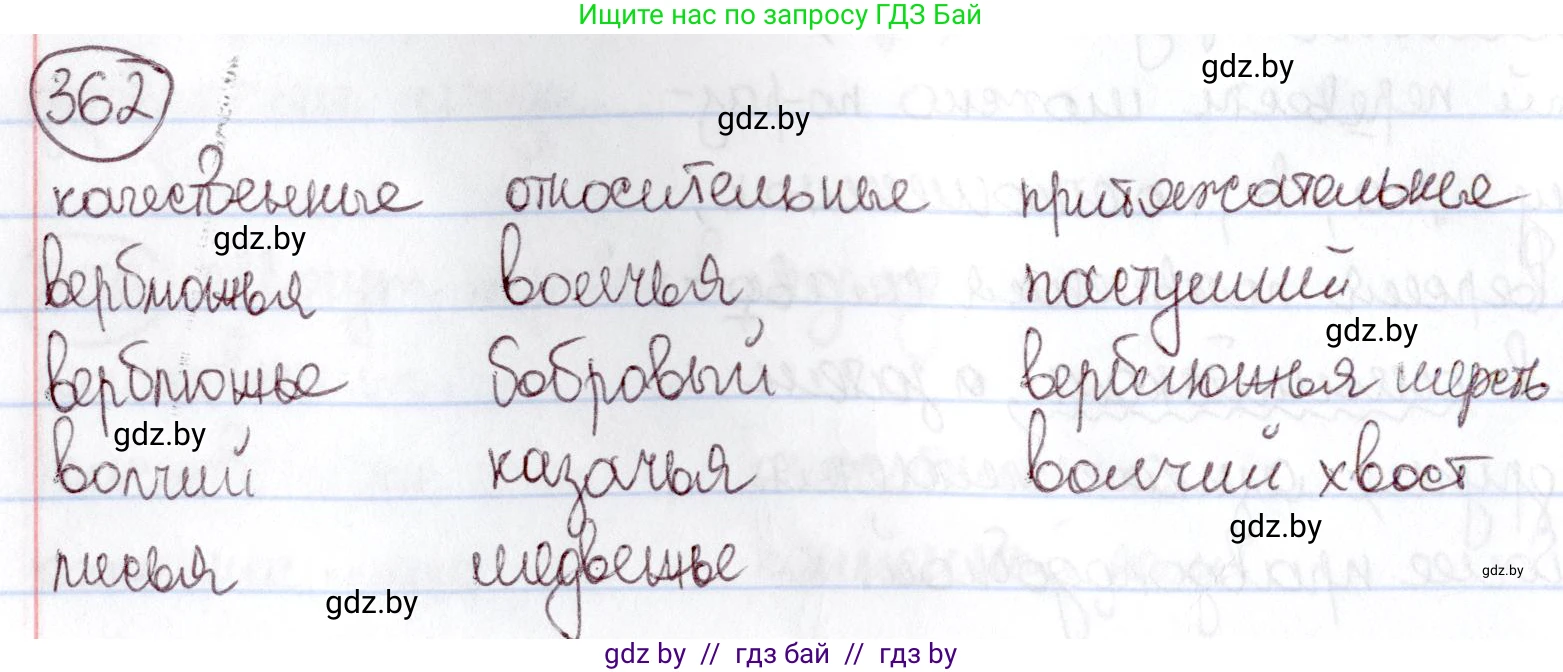 Русский язык, 6 класс Учебник, авторы: Мурина Лариса Александровна, Игнатович Татьяна Владимировна, Жадейко Жанна Фёдоровна, издательство Национальный институт образования, Минск, 2020, страница 166, номер 362, Решение 2