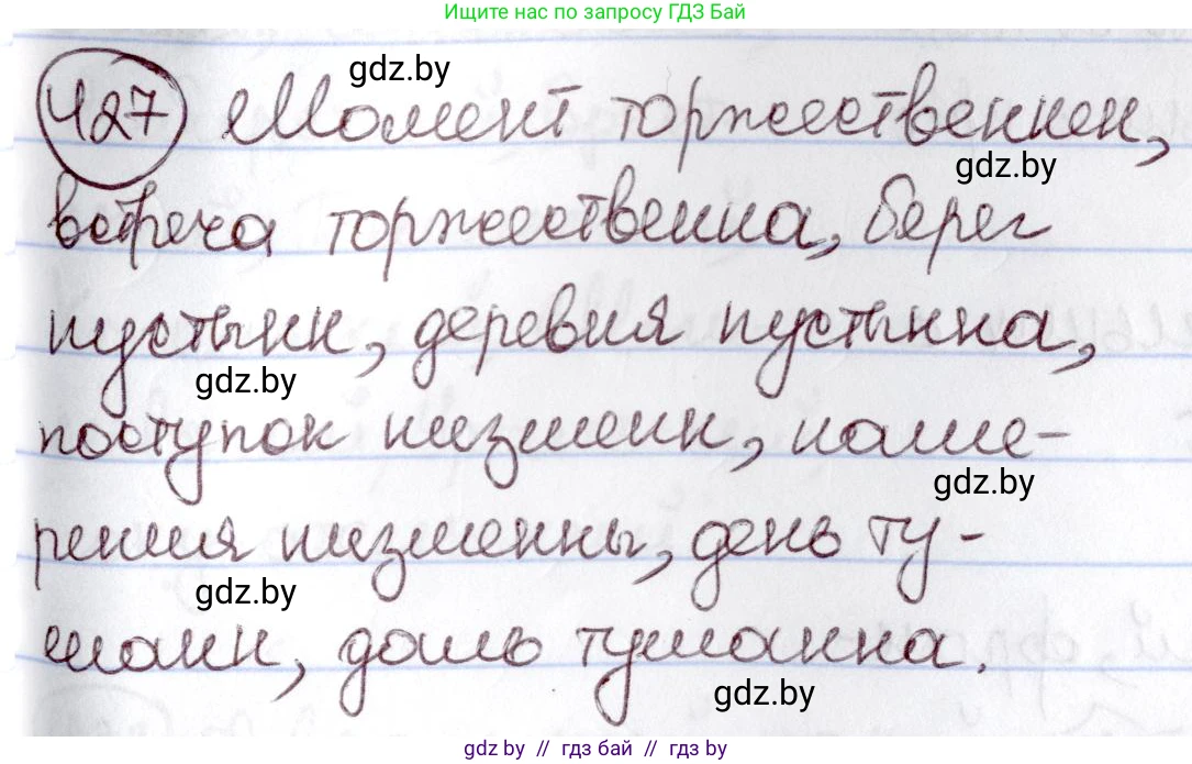 Русский язык, 6 класс Учебник, авторы: Мурина Лариса Александровна, Игнатович Татьяна Владимировна, Жадейко Жанна Фёдоровна, издательство Национальный институт образования, Минск, 2020, страница 190, номер 427, Решение 2