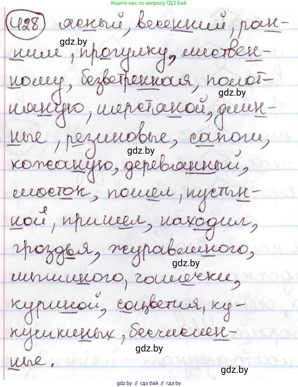 Русский язык, 6 класс Учебник, авторы: Мурина Лариса Александровна, Игнатович Татьяна Владимировна, Жадейко Жанна Фёдоровна, издательство Национальный институт образования, Минск, 2020, страница 190, номер 428, Решение 2