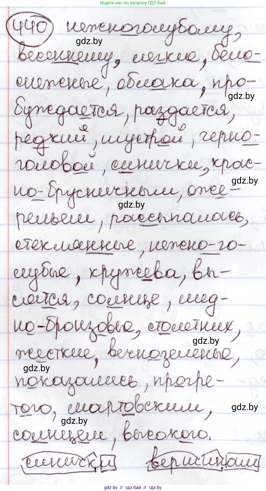 Русский язык, 6 класс Учебник, авторы: Мурина Лариса Александровна, Игнатович Татьяна Владимировна, Жадейко Жанна Фёдоровна, издательство Национальный институт образования, Минск, 2020, страница 196, номер 440, Решение 2